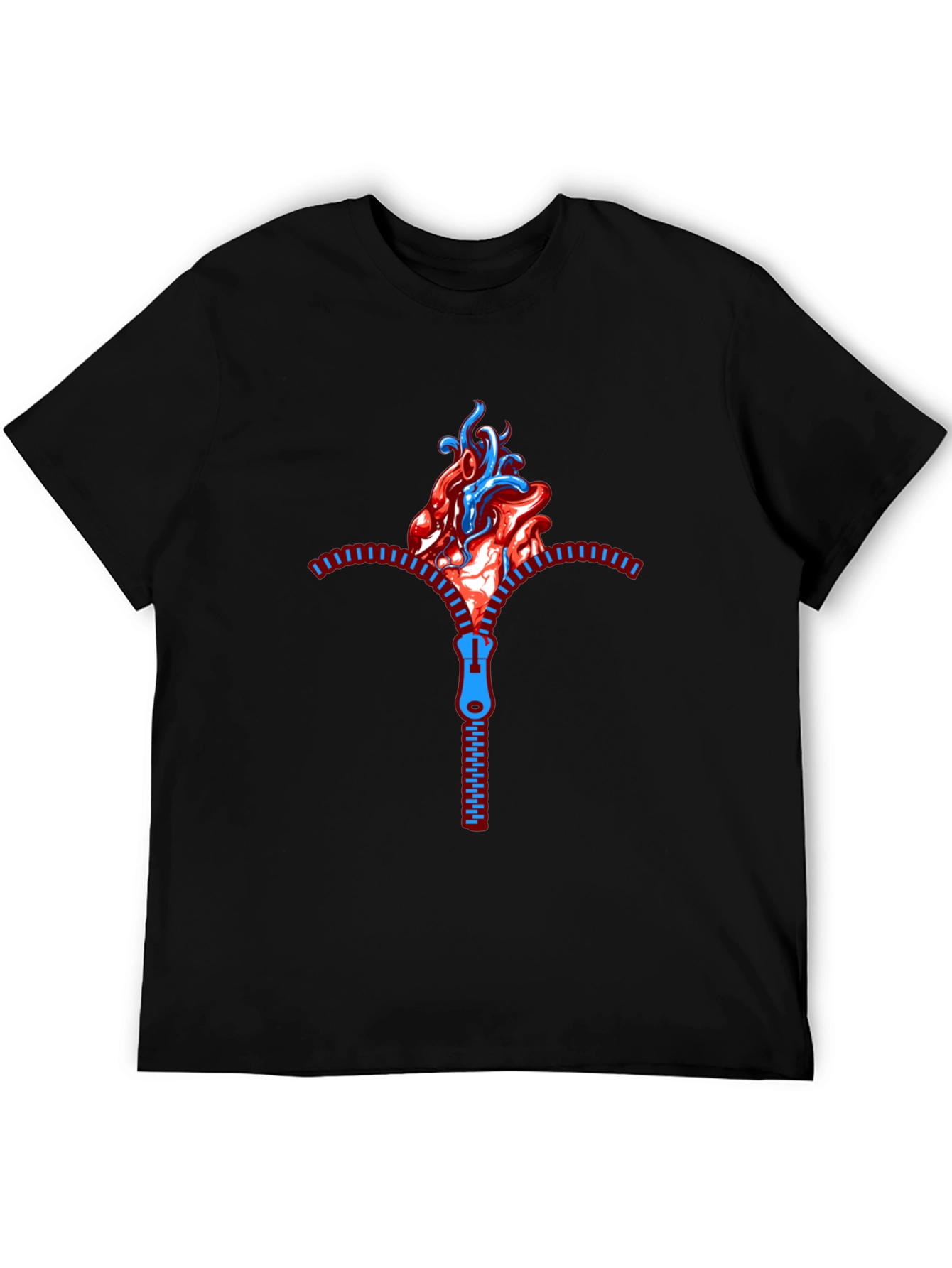Anatomical Heart Zipper T-Shirt