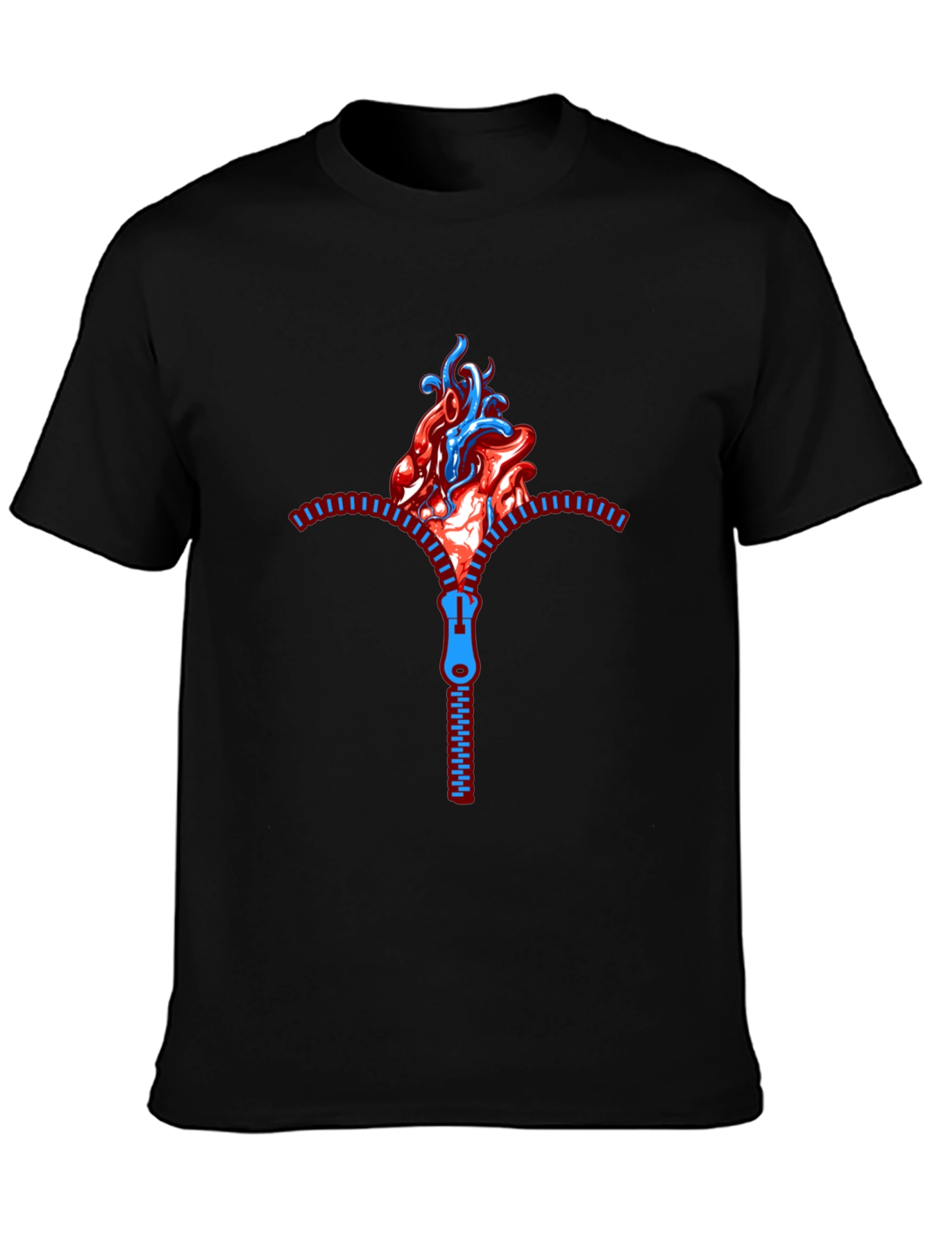 Anatomical Heart Zipper T-Shirt