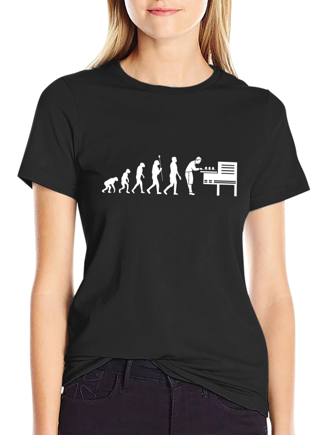 Evolution of Foosball Player Graphic Tee - Black