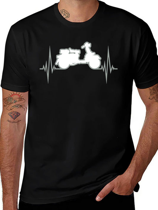 Motorcycle Heartbeat Graphic T-Shirt - Ride in Style!