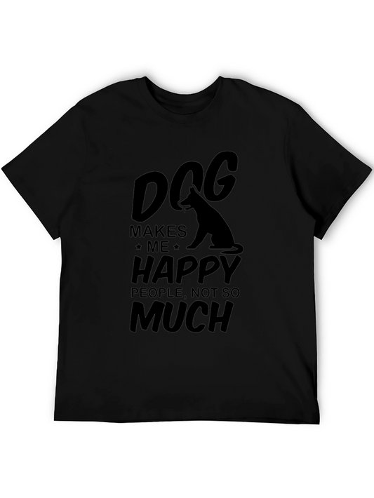 Dog Makes Me Happy Graphic T-Shirt