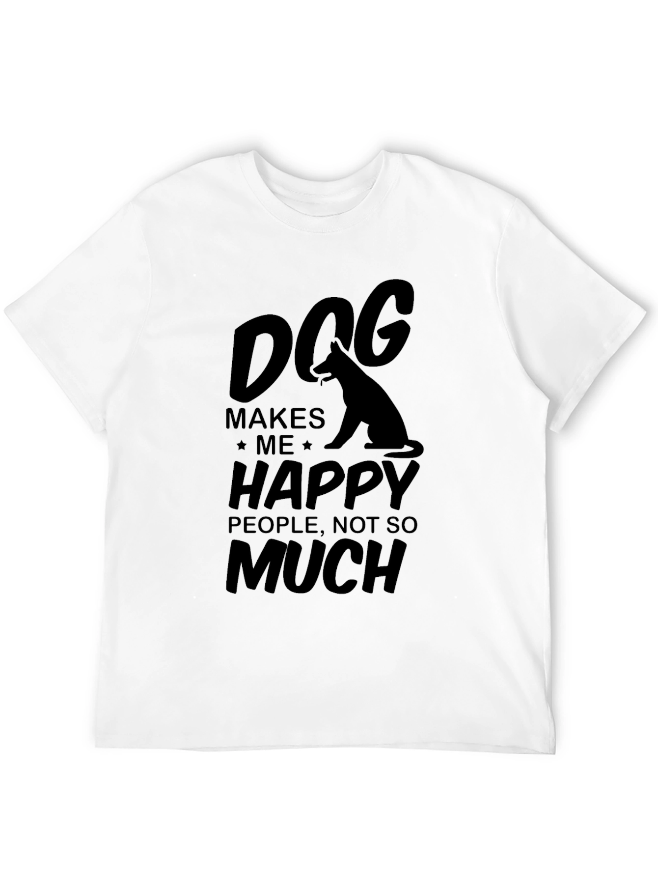 Dog Makes Me Happy Graphic T-Shirt