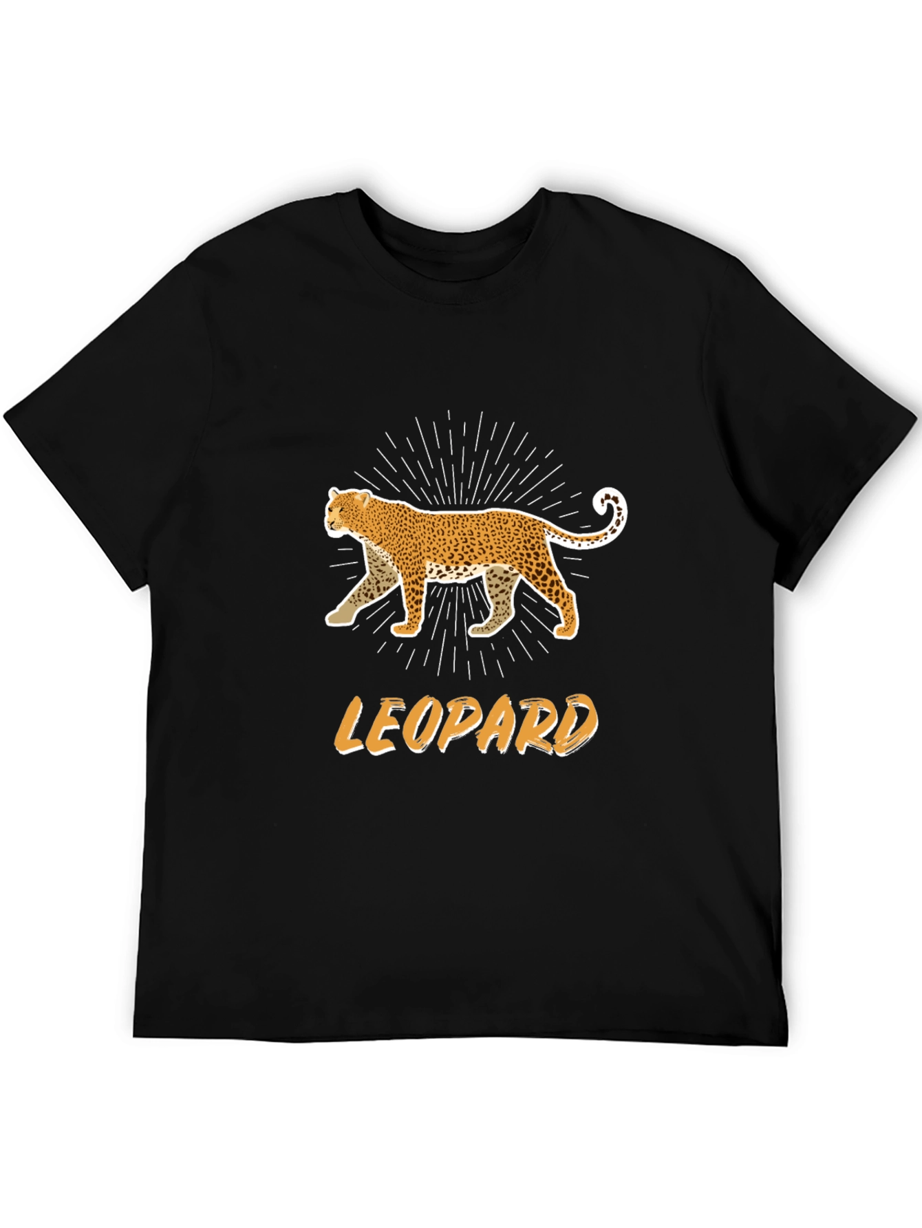 Leopard Graphic T-Shirt - Black Cotton Tee