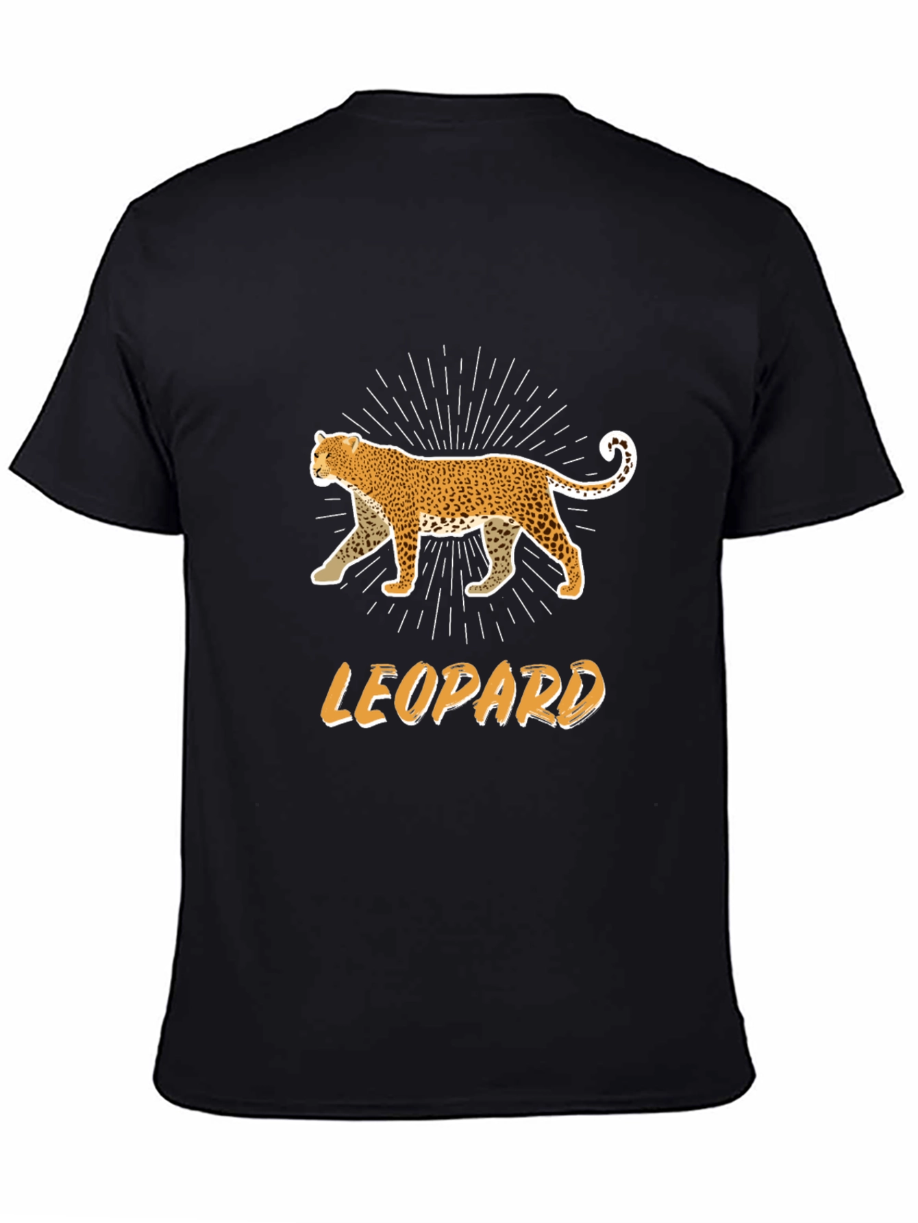 Leopard Graphic T-Shirt - Black Cotton Tee