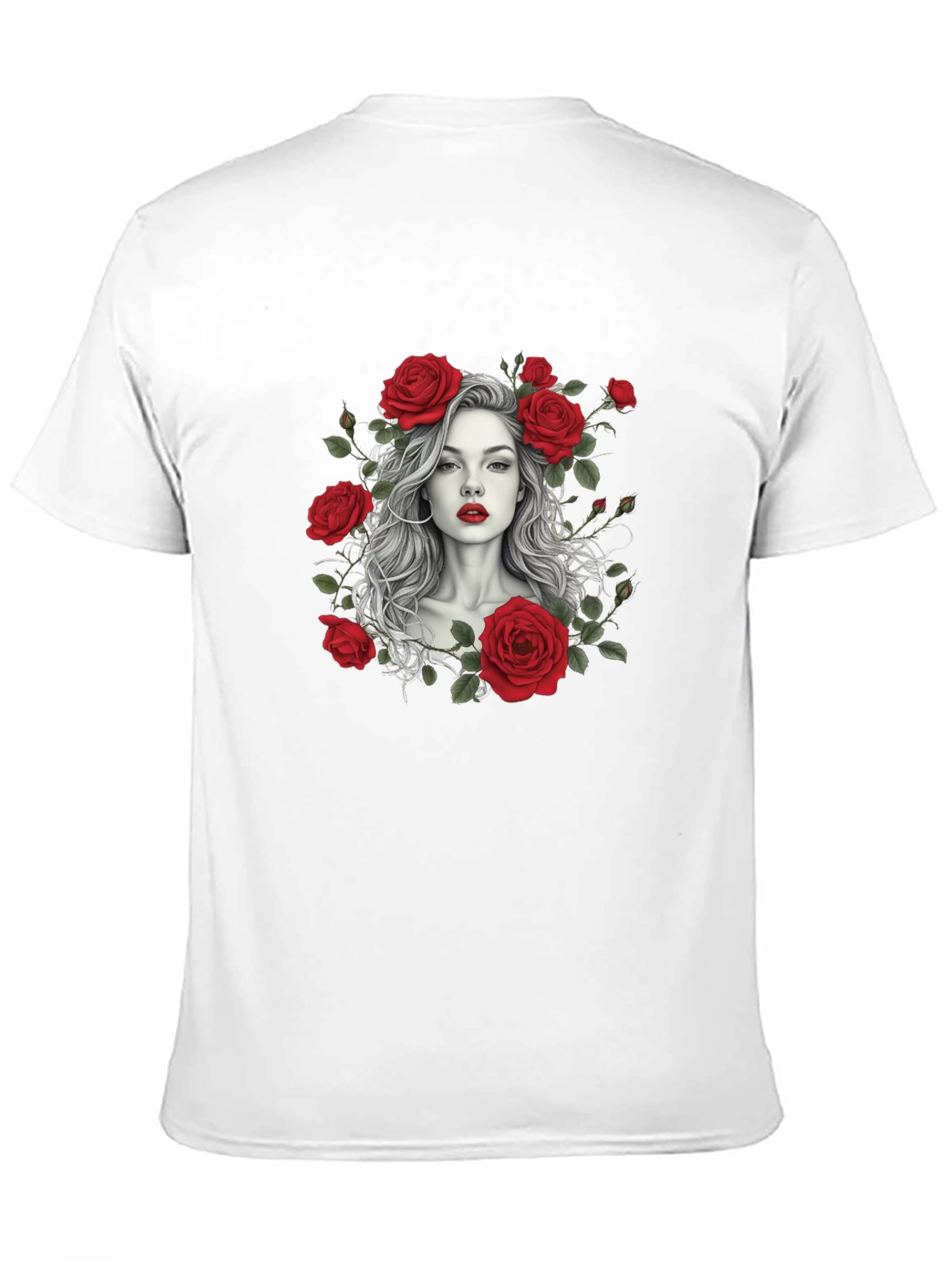 Floral Portrait Graphic Tee - Black