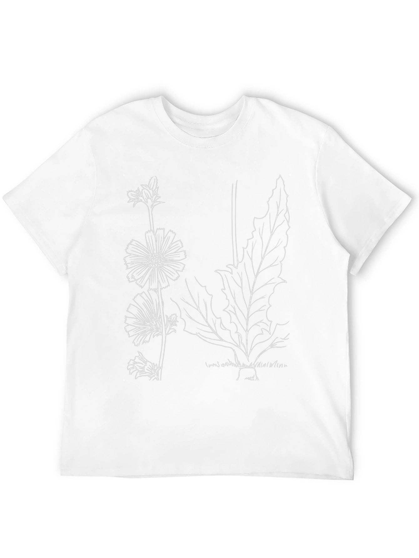 Botanical Sketch Tee - Black Cotton Graphic Print