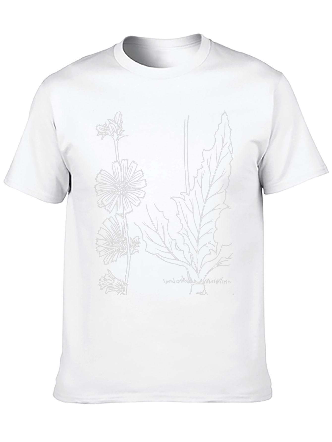 Botanical Sketch Tee - Black Cotton Graphic Print