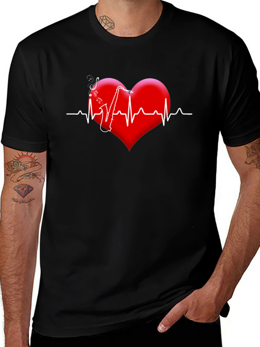 Saxophone Heartbeat Graphic Tee