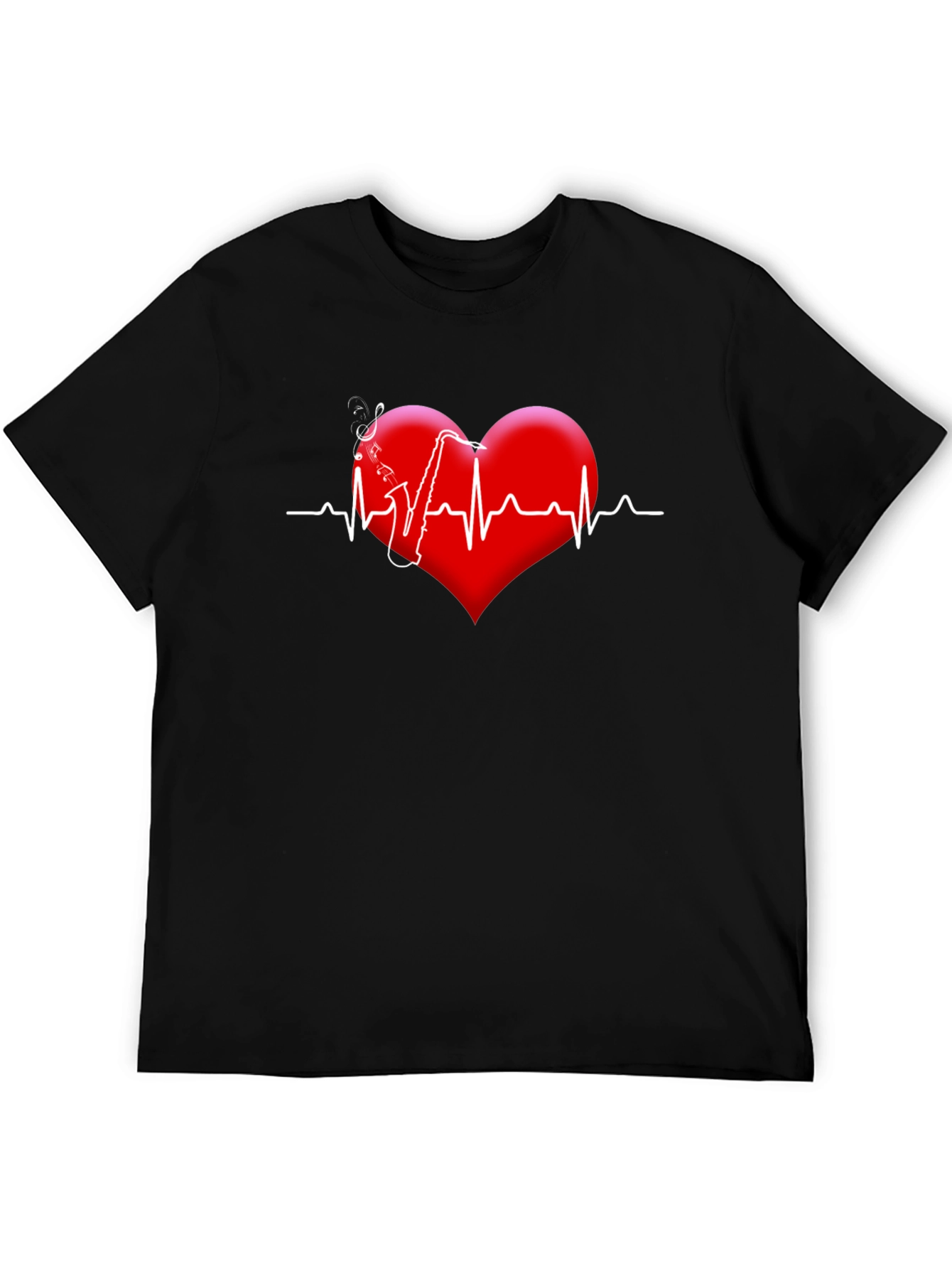 Saxophone Heartbeat Graphic Tee