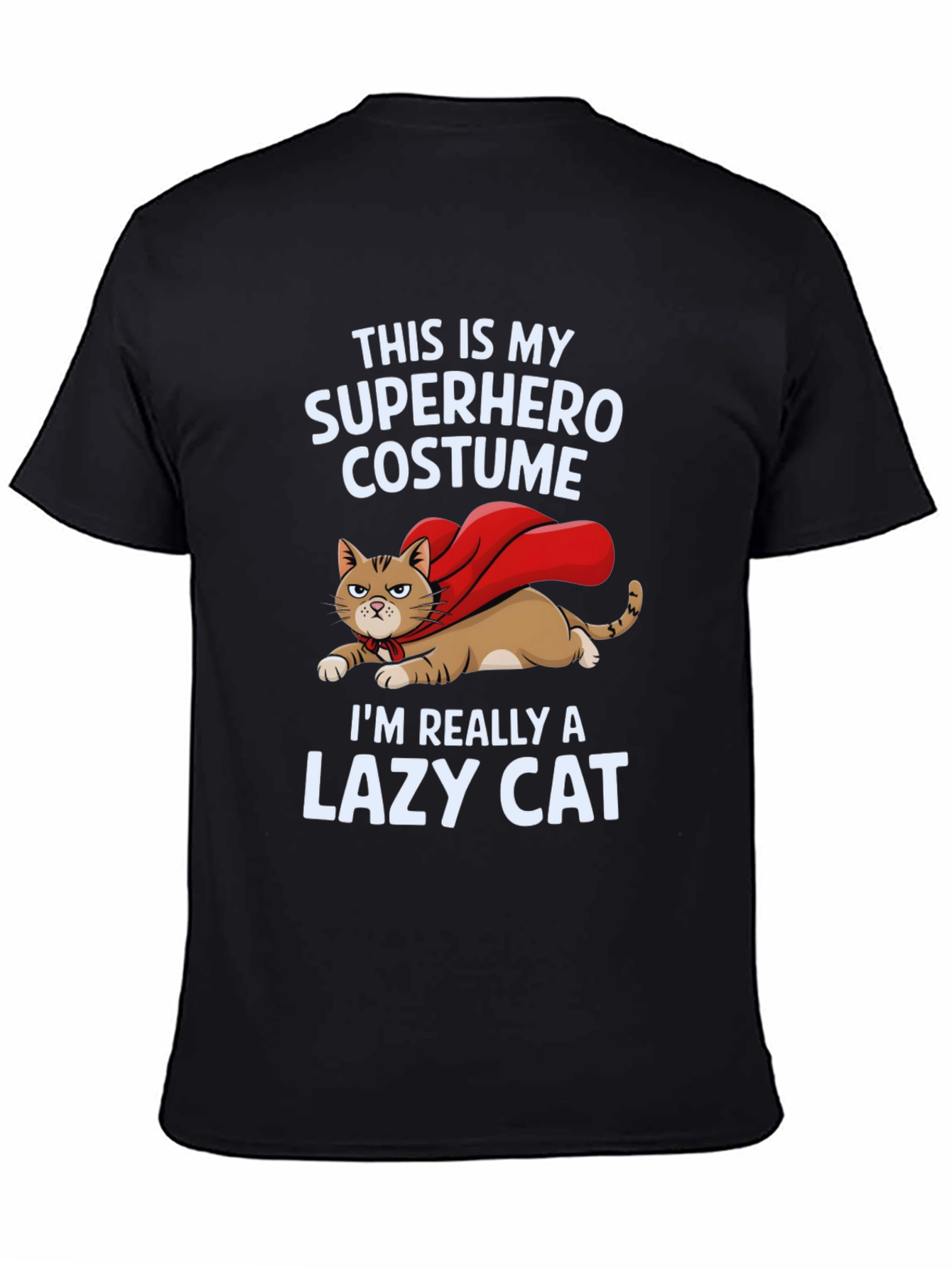 Superhero Lazy Cat Graphic Tee