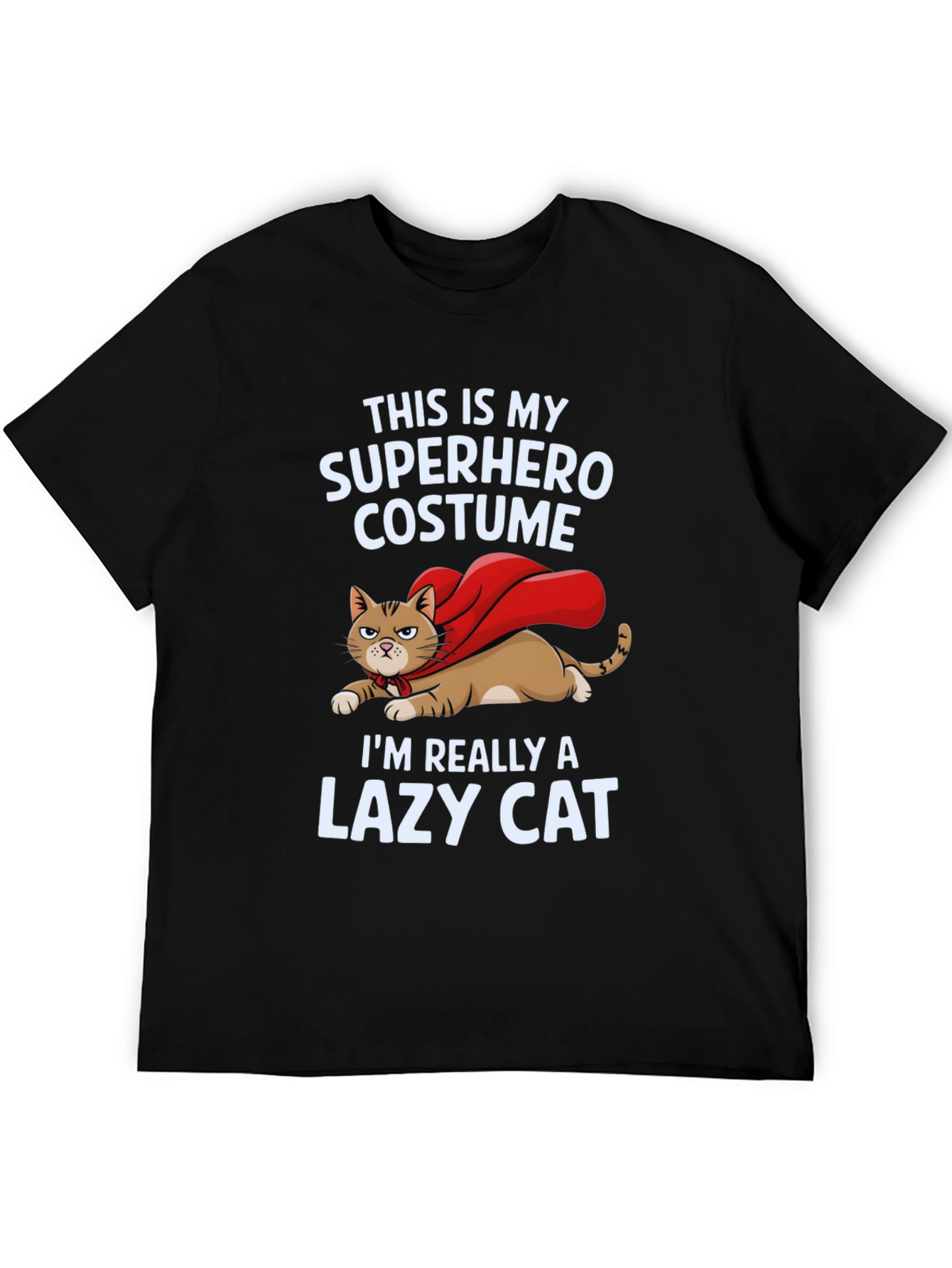 Superhero Lazy Cat Graphic Tee
