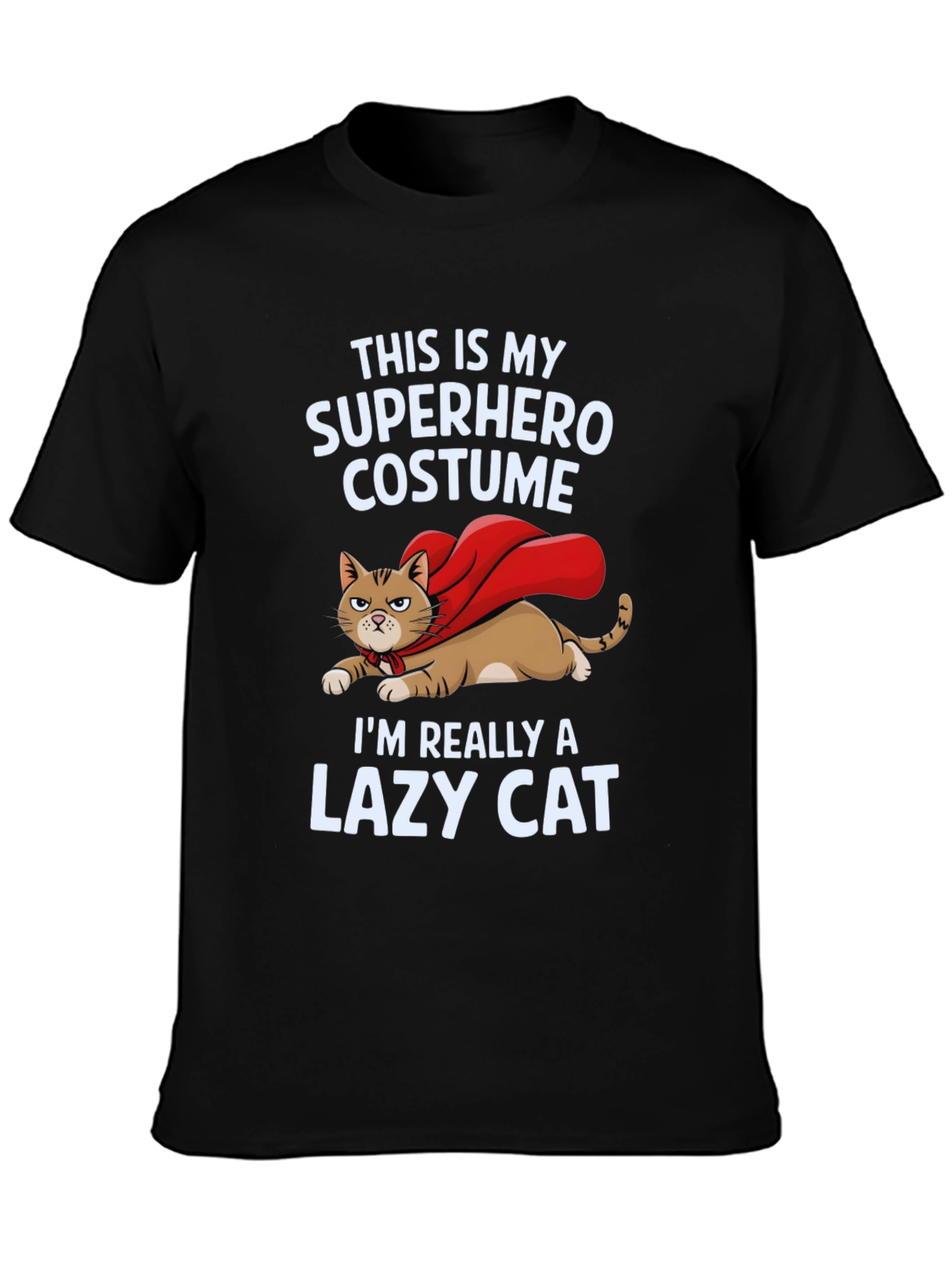 Superhero Lazy Cat Graphic Tee
