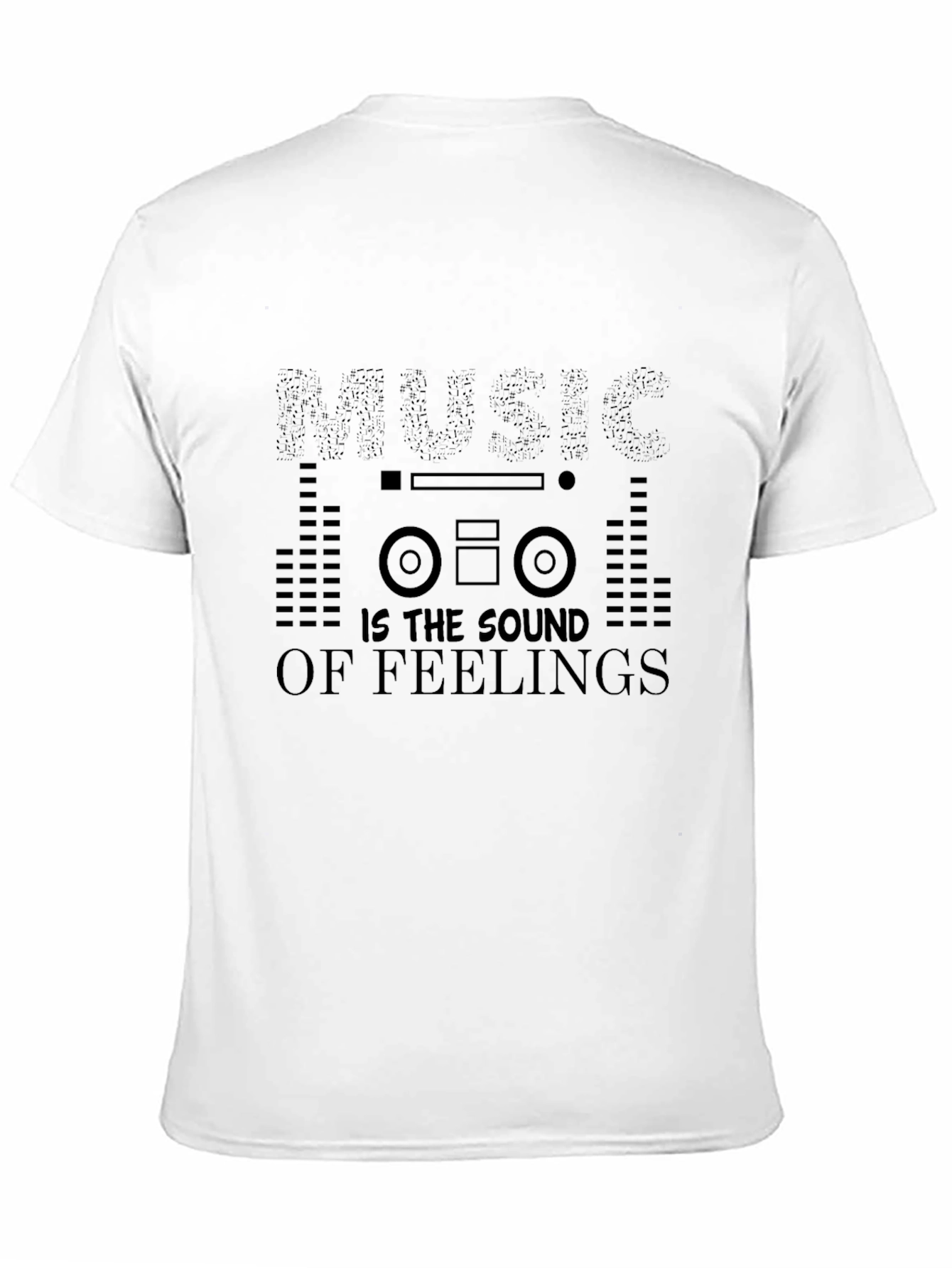 Music is the Sound of Feelings Black Graphic T-Shirt