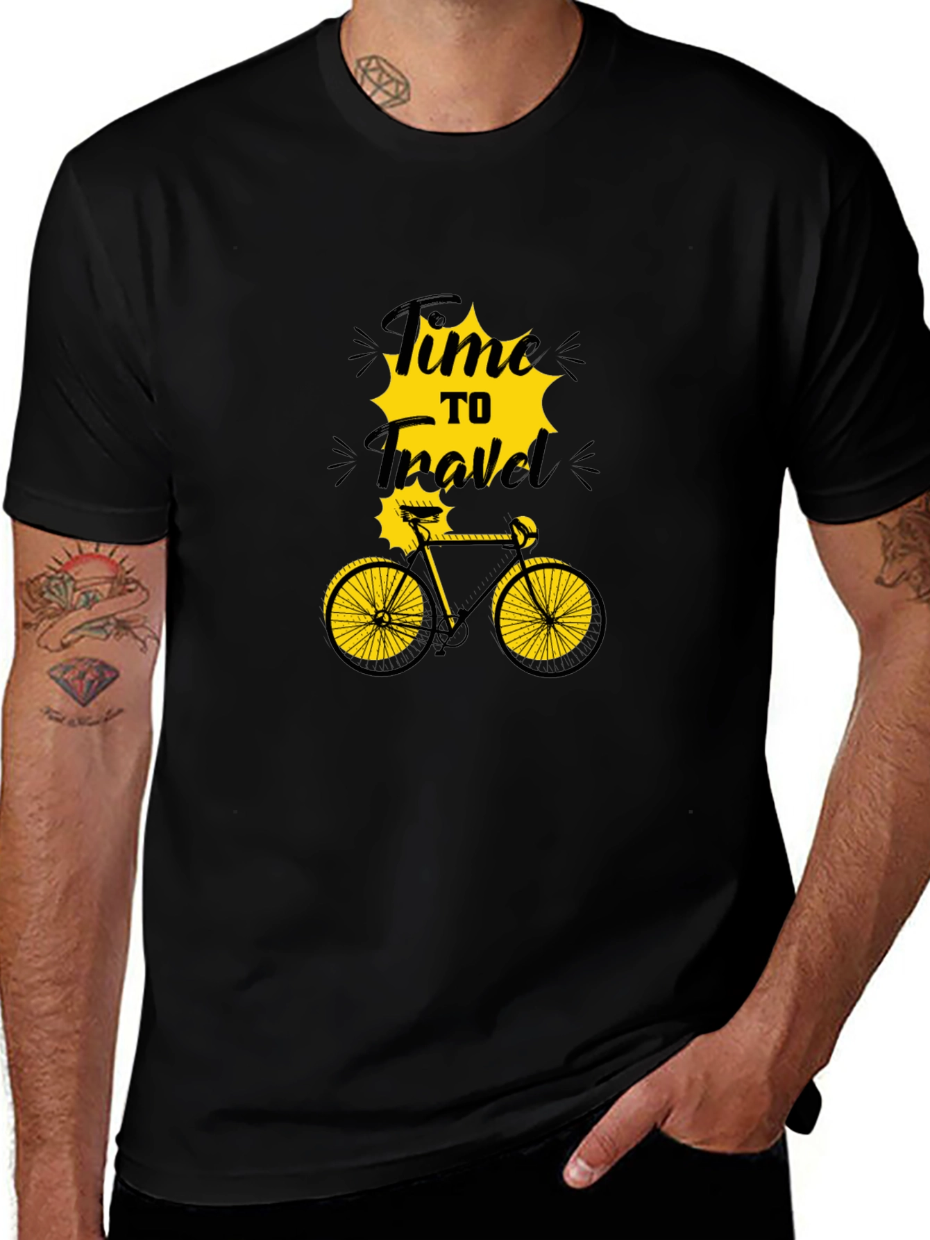 Time to Travel Bicycle Graphic T-Shirt
