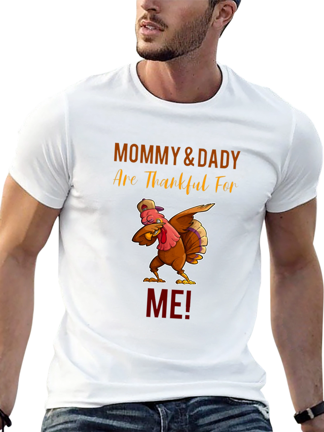 Mommy & Daddy Thankful Turkey Thanksgiving T-Shirt