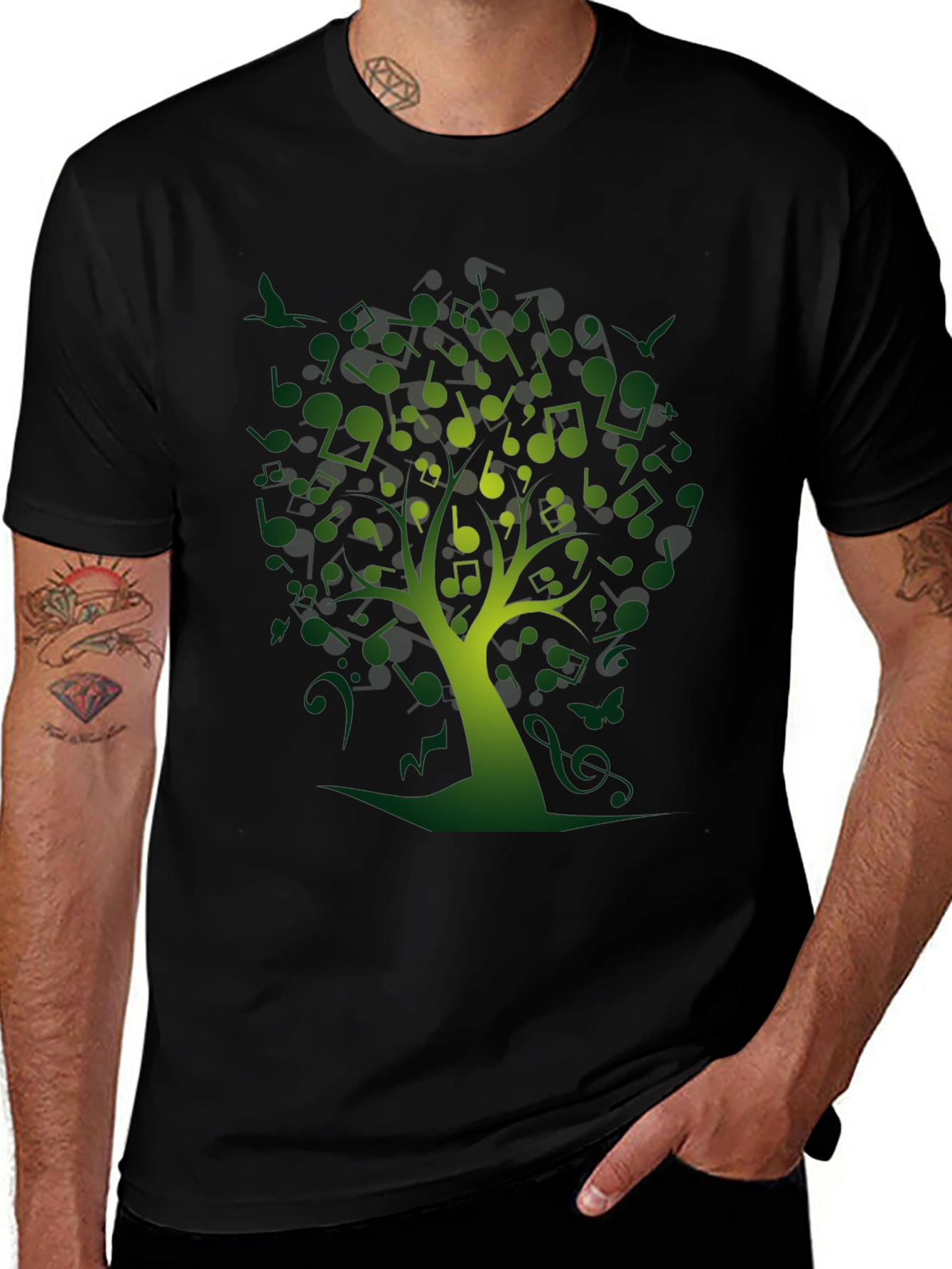 Musical Notes Tree Graphic Tee