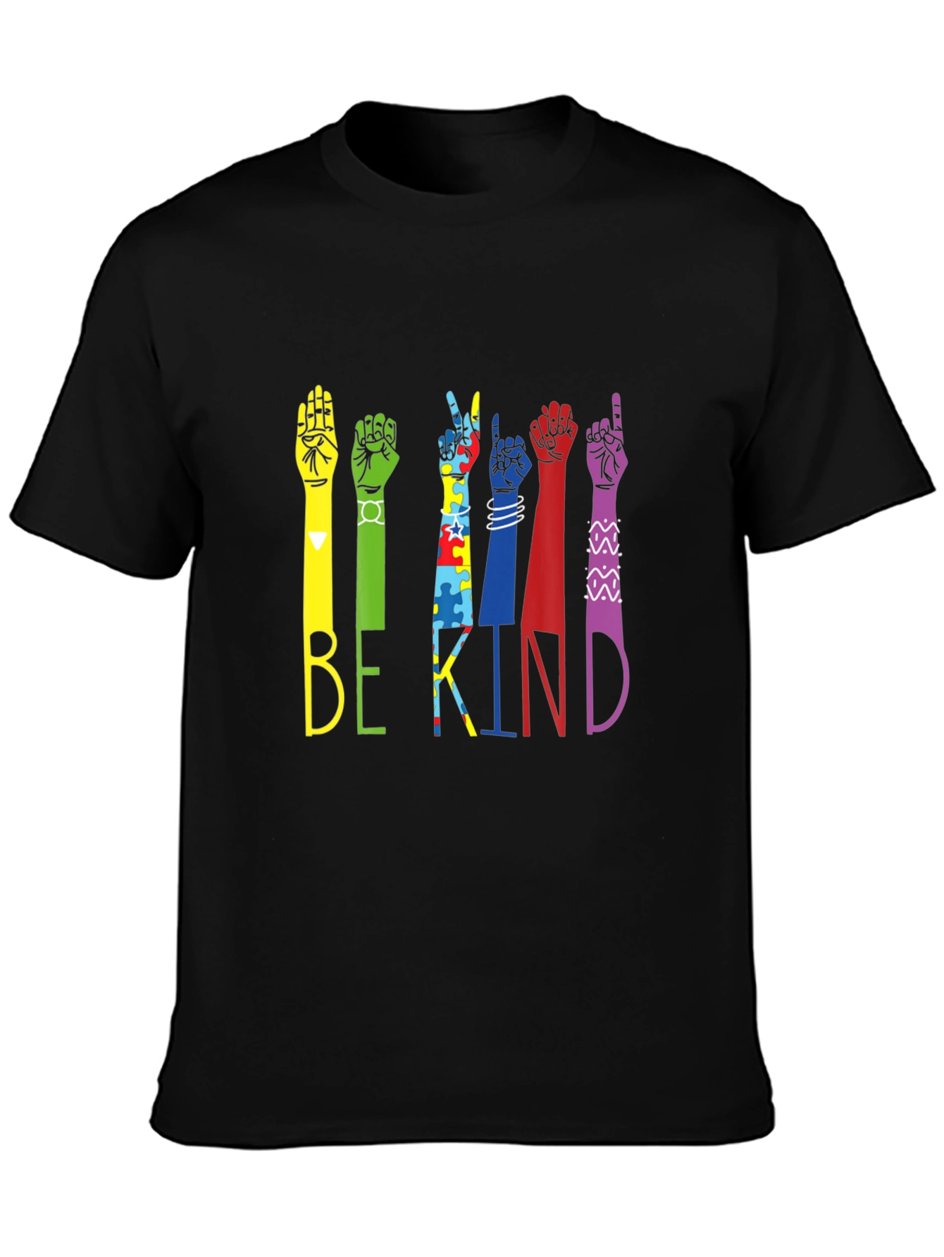 Be Kind Hands Black T-Shirt