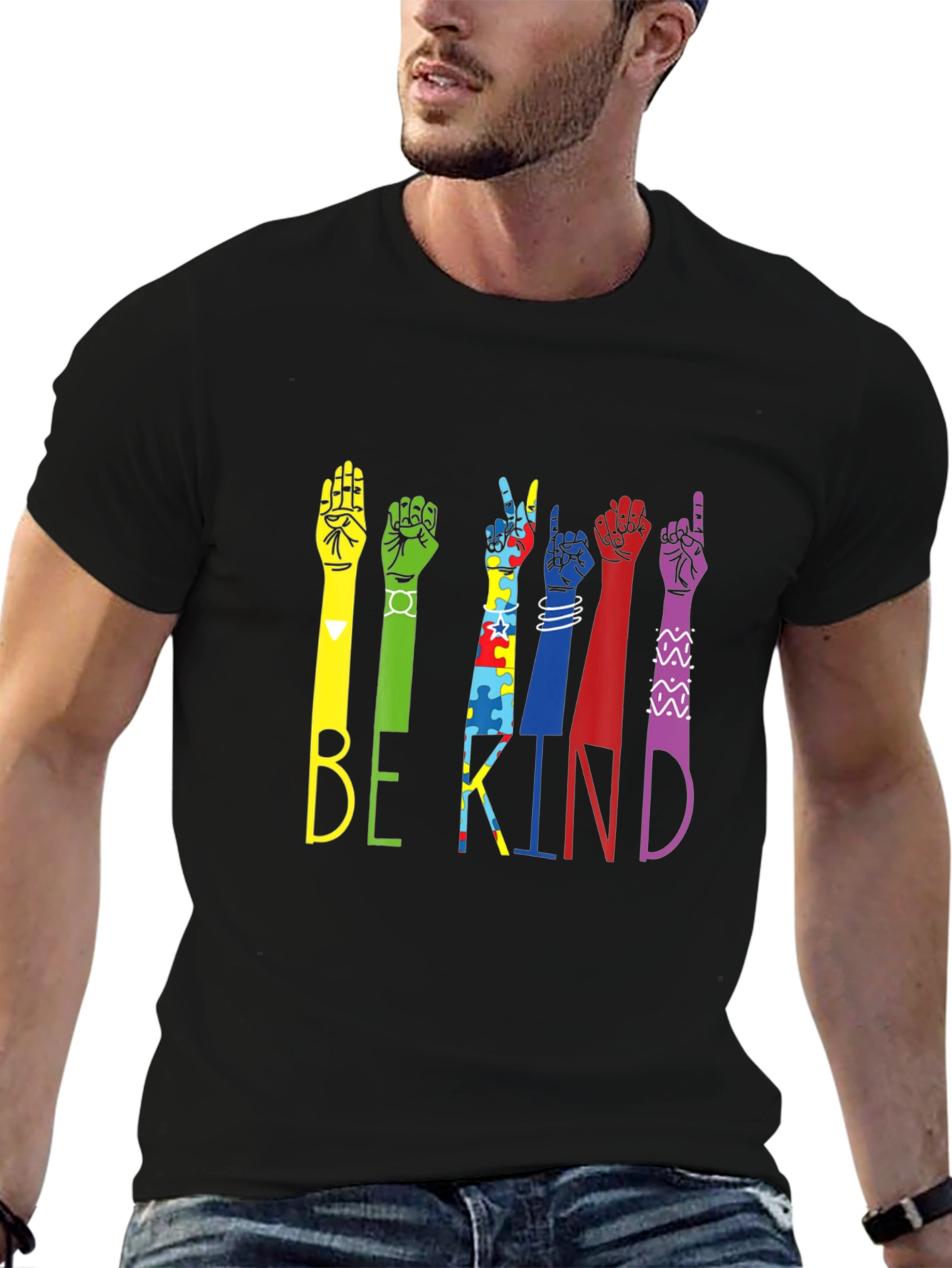 Be Kind Hands Black T-Shirt