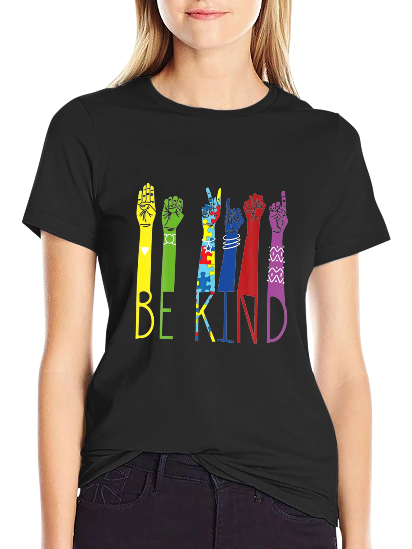 Be Kind Hands Black T-Shirt