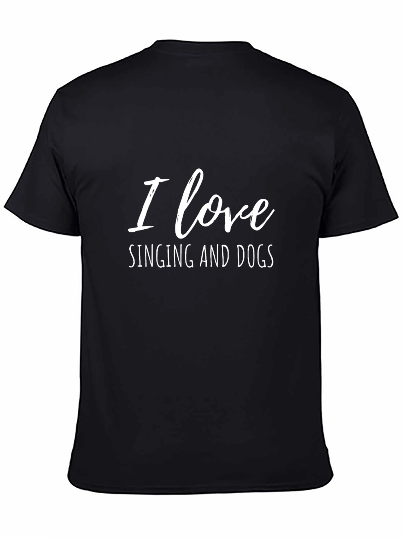I Love Singing and Dogs Black T-Shirt