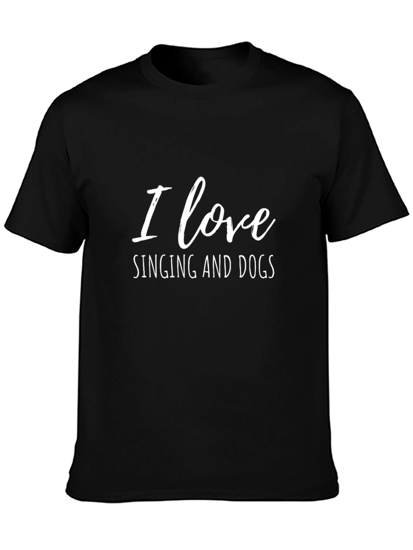 I Love Singing and Dogs Black T-Shirt