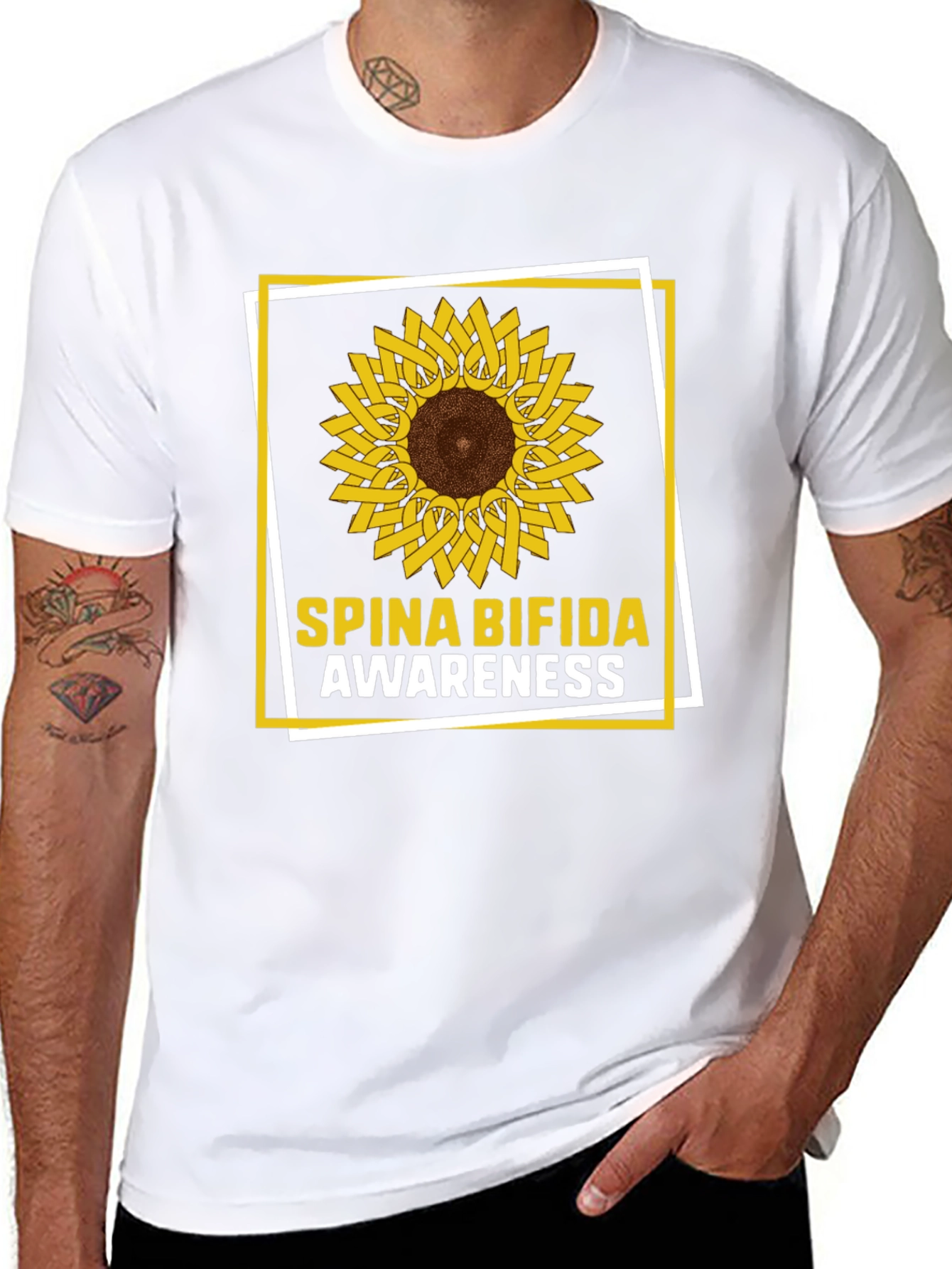 Spina Bifida Awareness Sunflower T-Shirt
