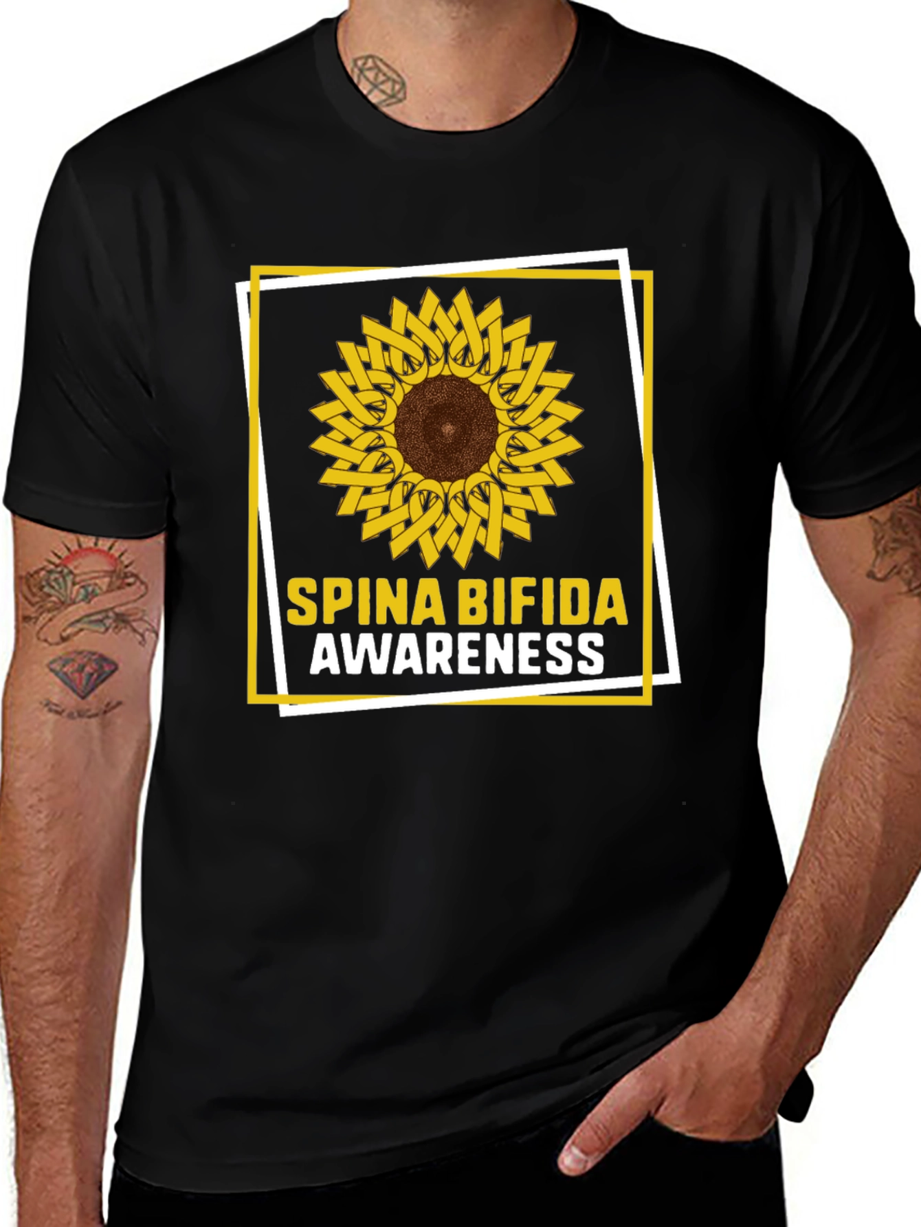 Spina Bifida Awareness Sunflower T-Shirt