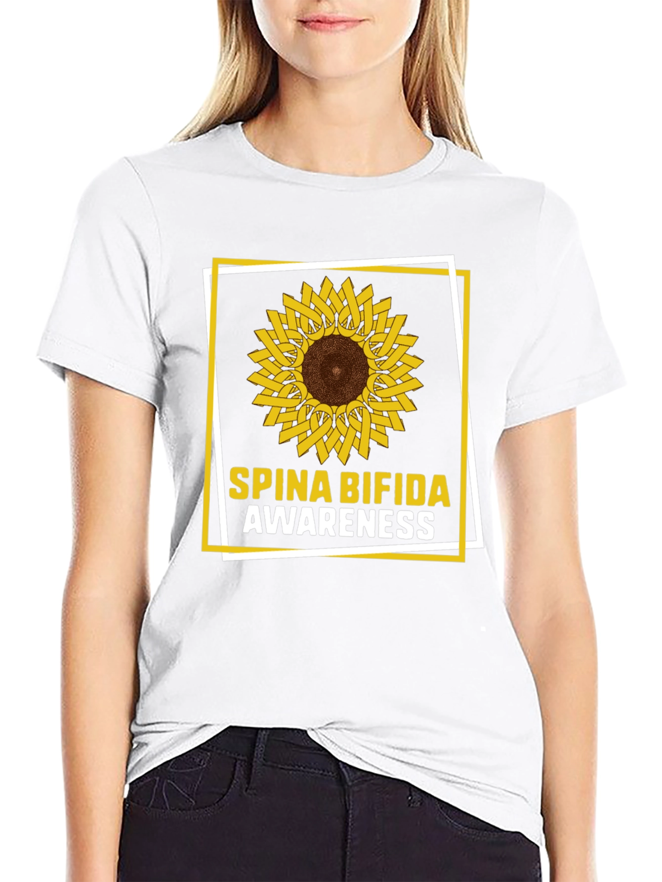 Spina Bifida Awareness Sunflower T-Shirt