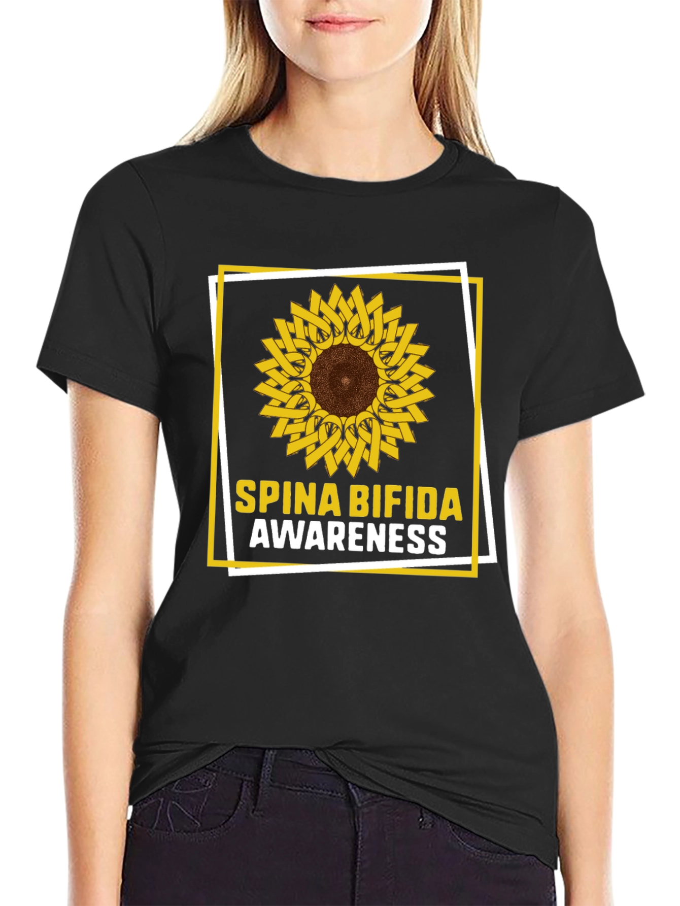 Spina Bifida Awareness Sunflower T-Shirt