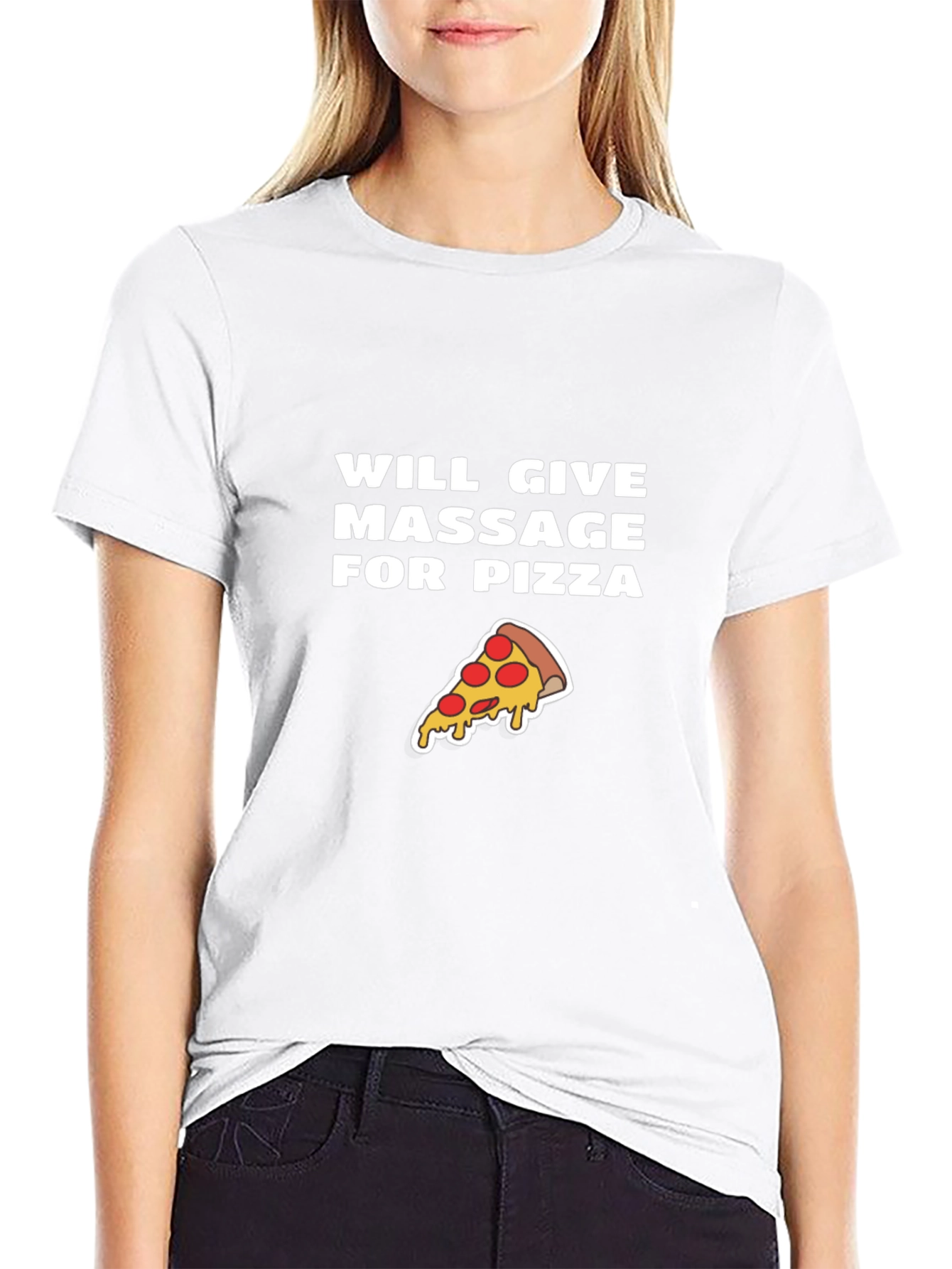 Massage for Pizza T-Shirt - Funny Graphic Tee