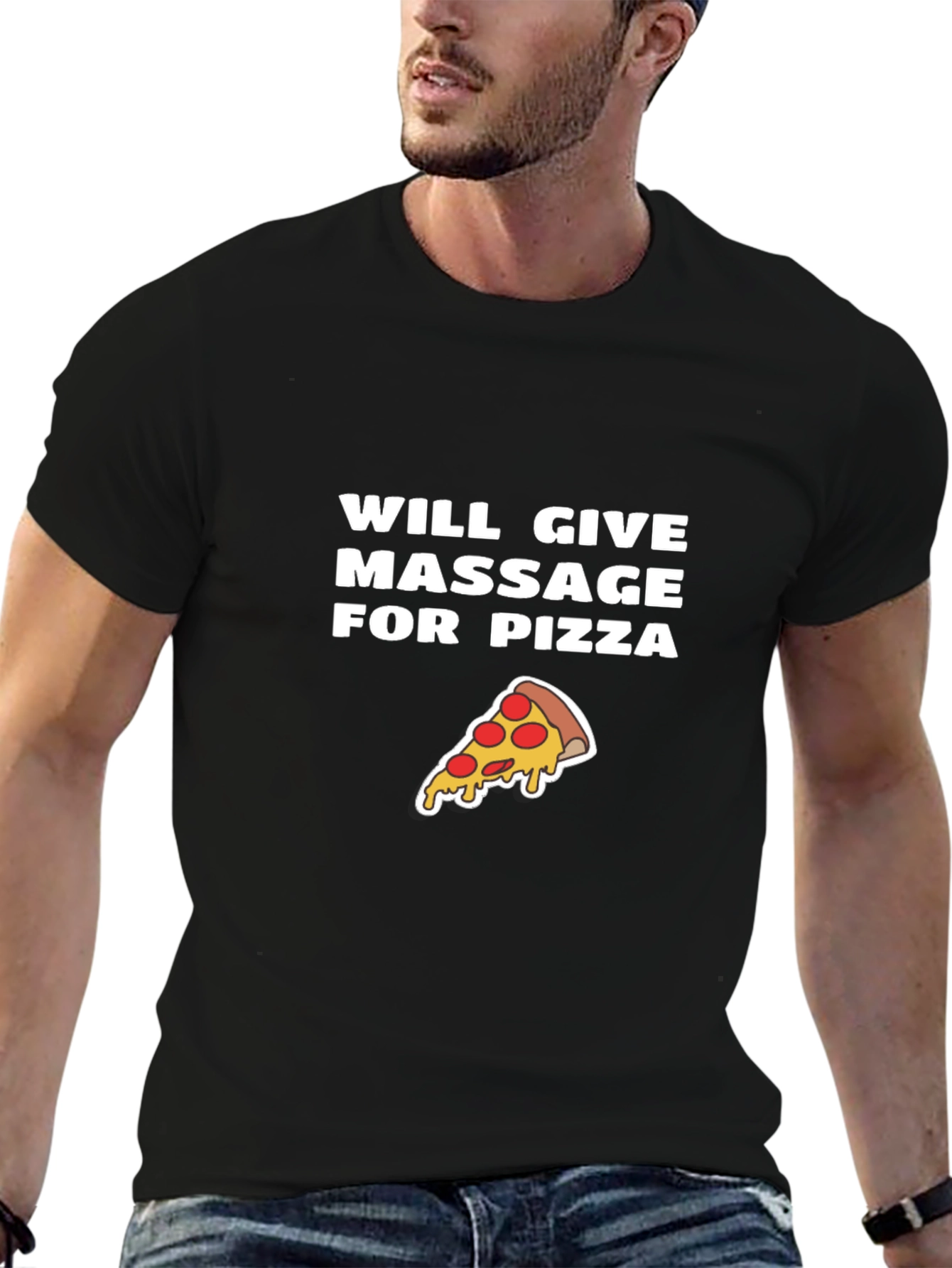 Massage for Pizza T-Shirt - Funny Graphic Tee