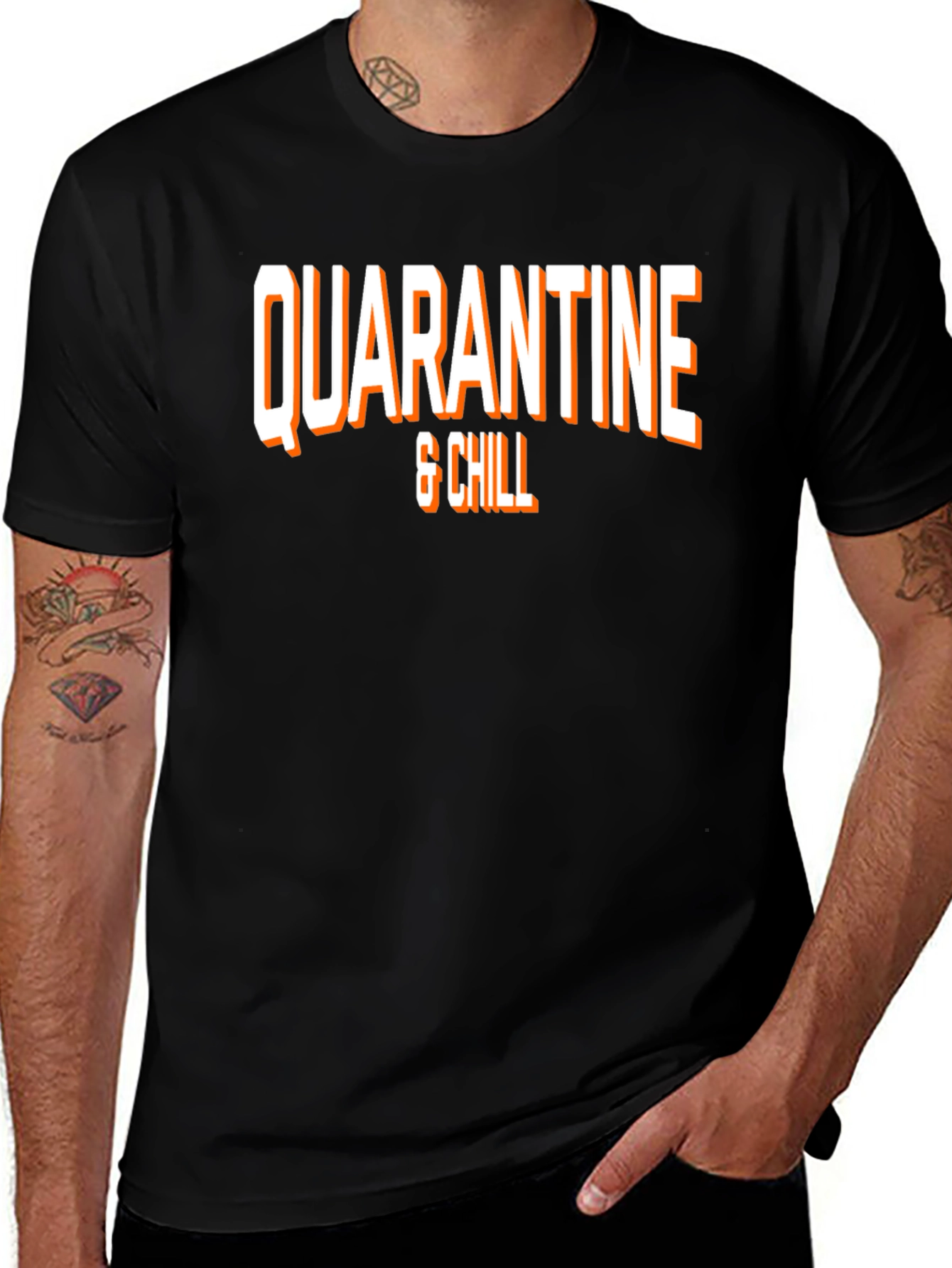 Quarantine & Chill Graphic Tee - Black T-Shirt