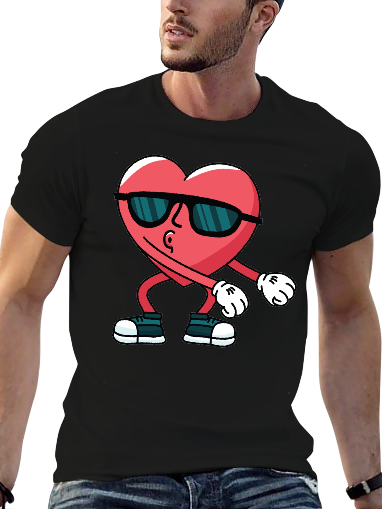 Dabbing Heart Black T-Shirt