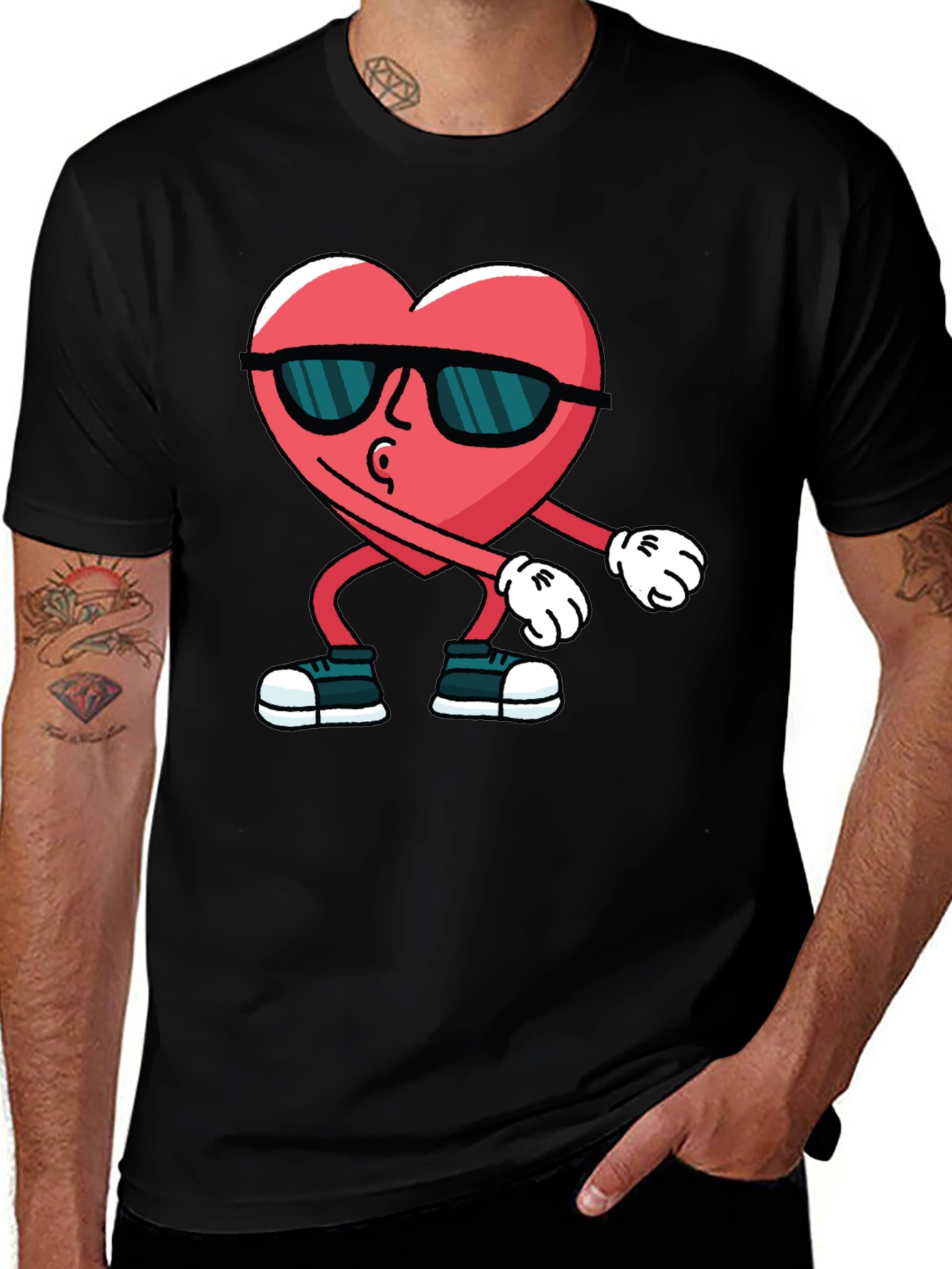 Dabbing Heart Black T-Shirt