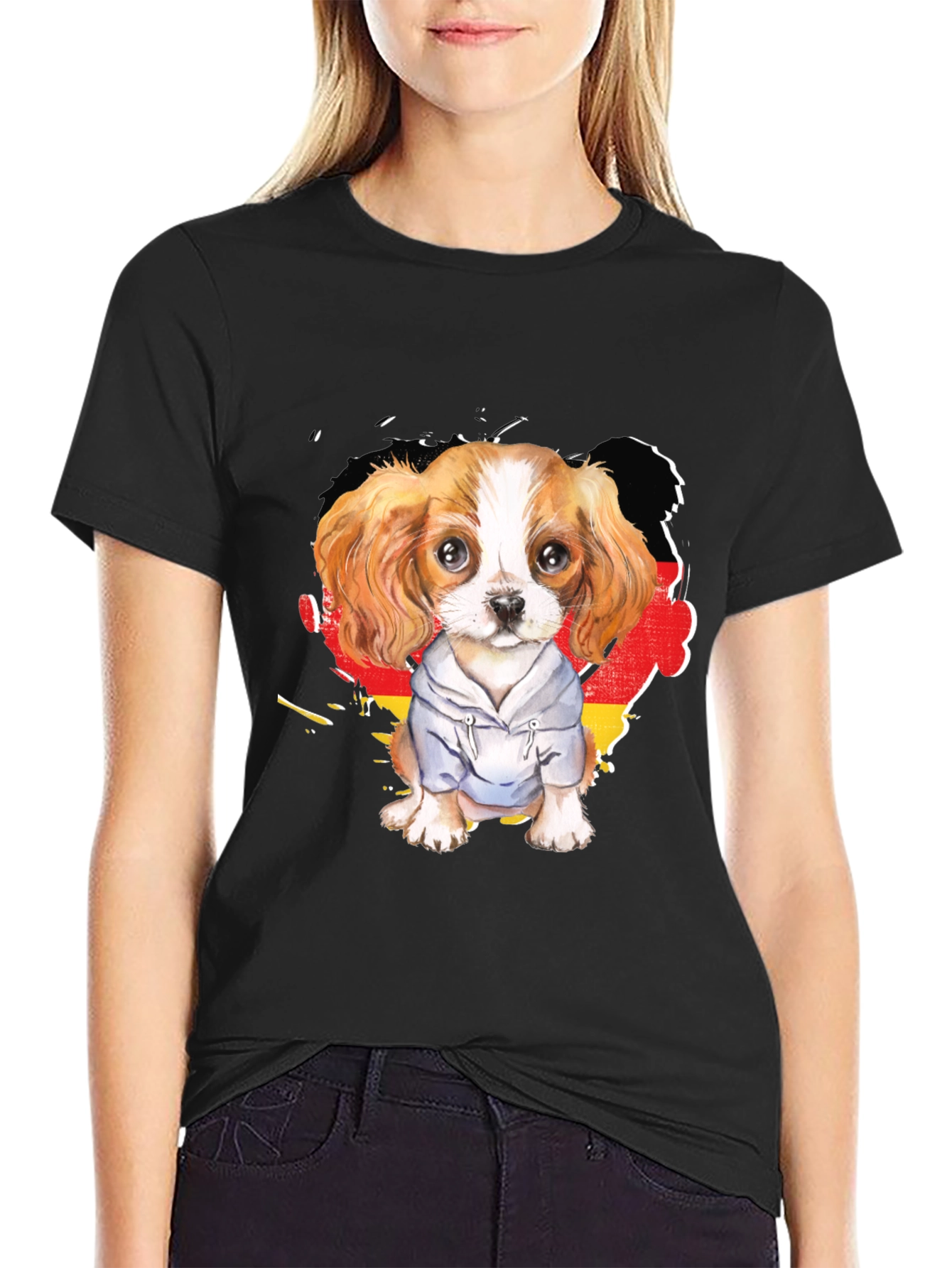 Dog in Hoodie Graphic Tee