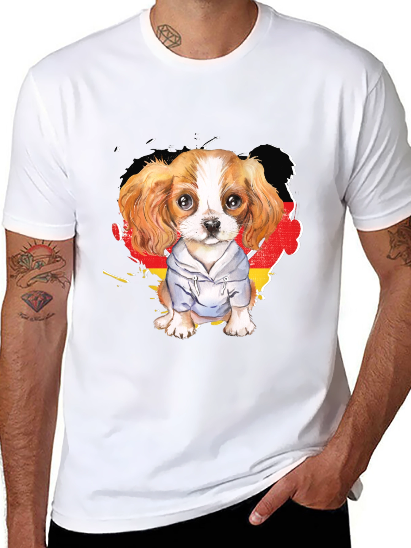 Dog in Hoodie Graphic Tee