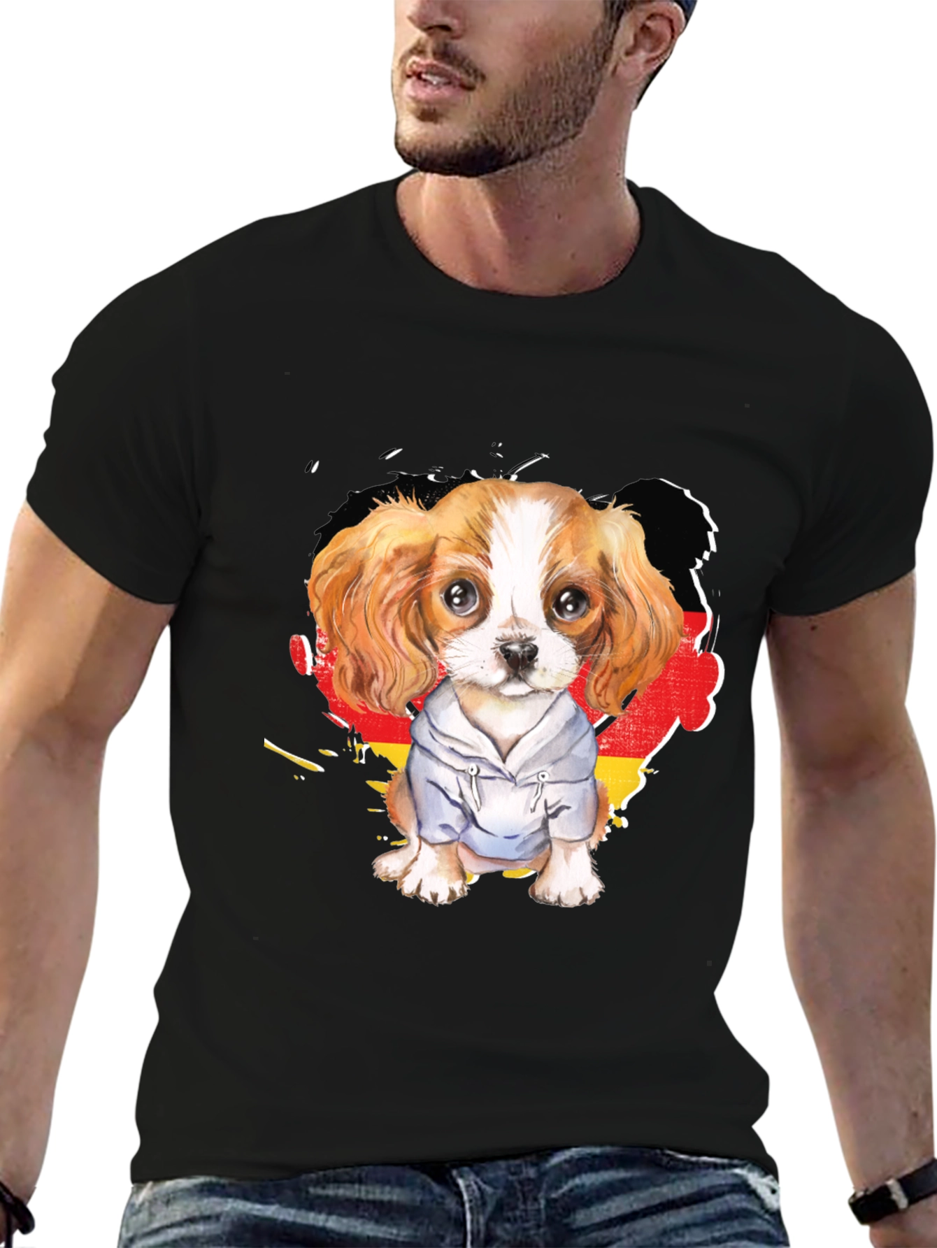 Dog in Hoodie Graphic Tee