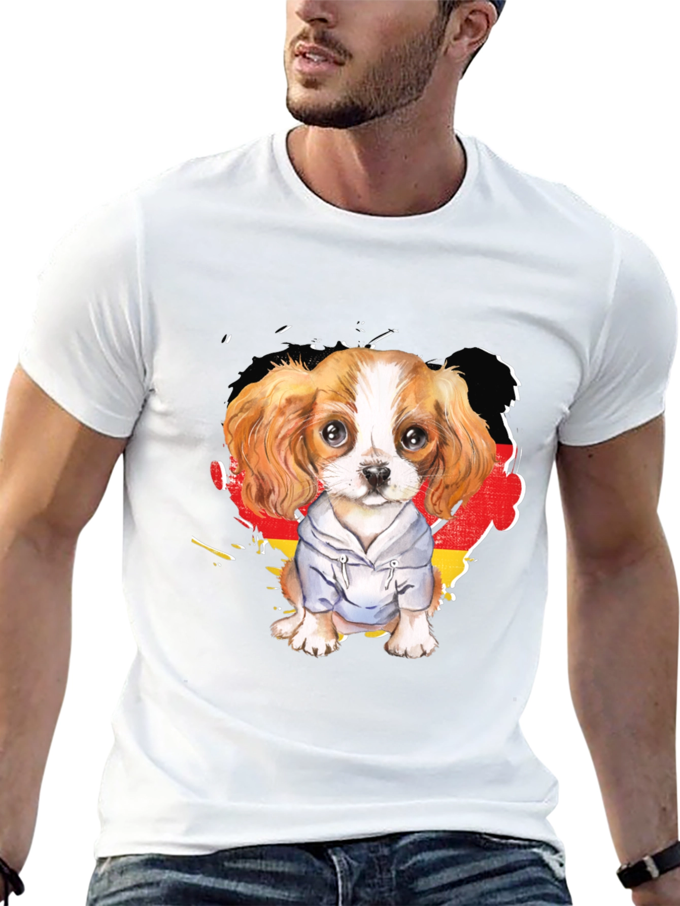 Dog in Hoodie Graphic Tee