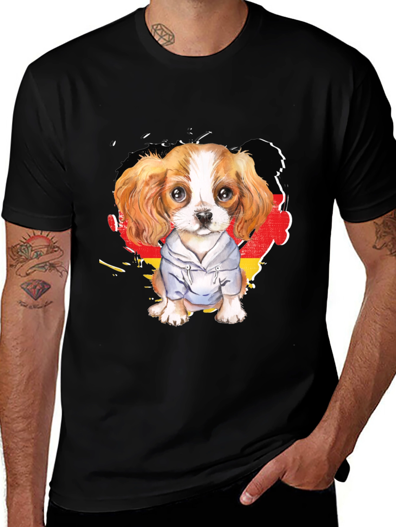 Dog in Hoodie Graphic Tee