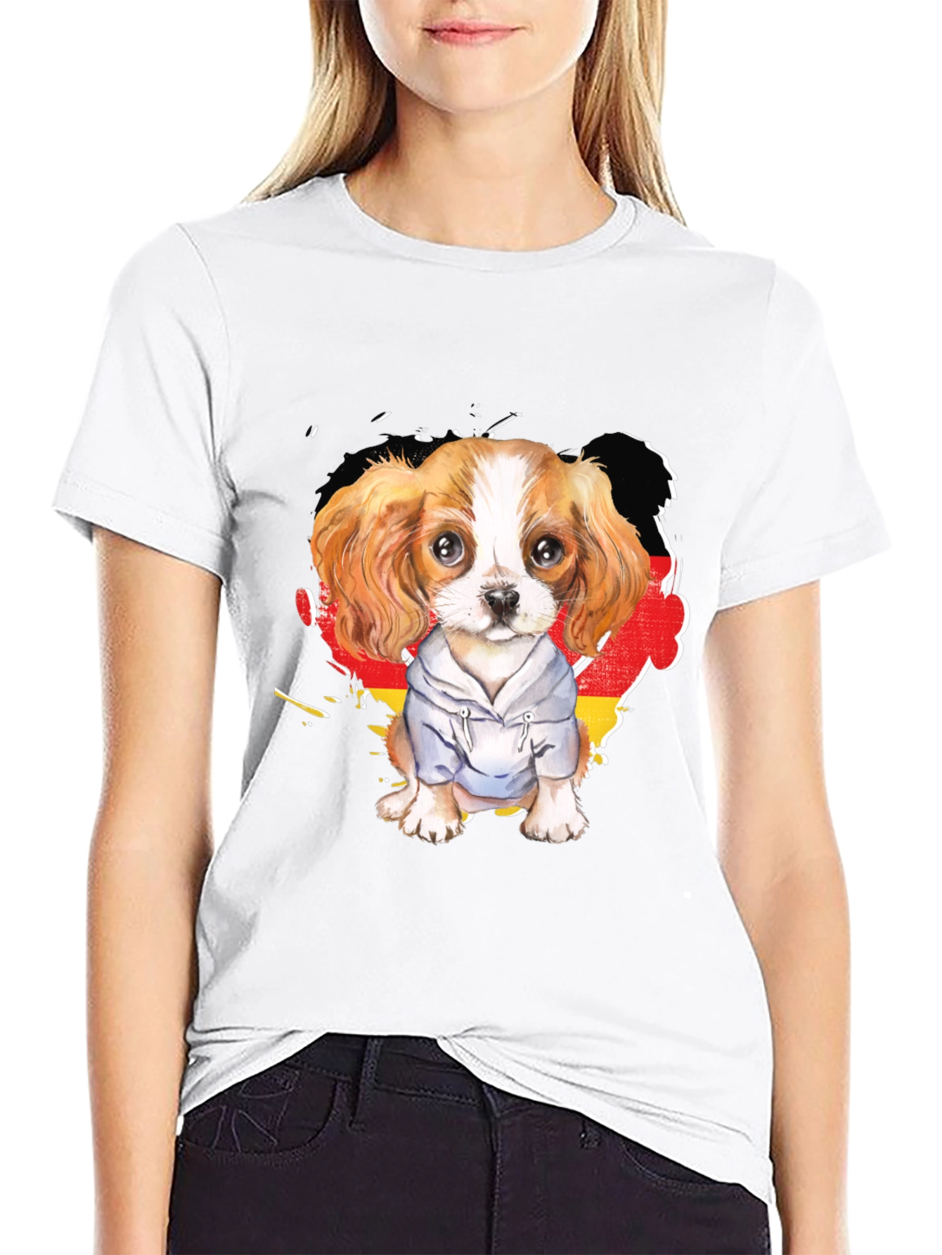 Dog in Hoodie Graphic Tee