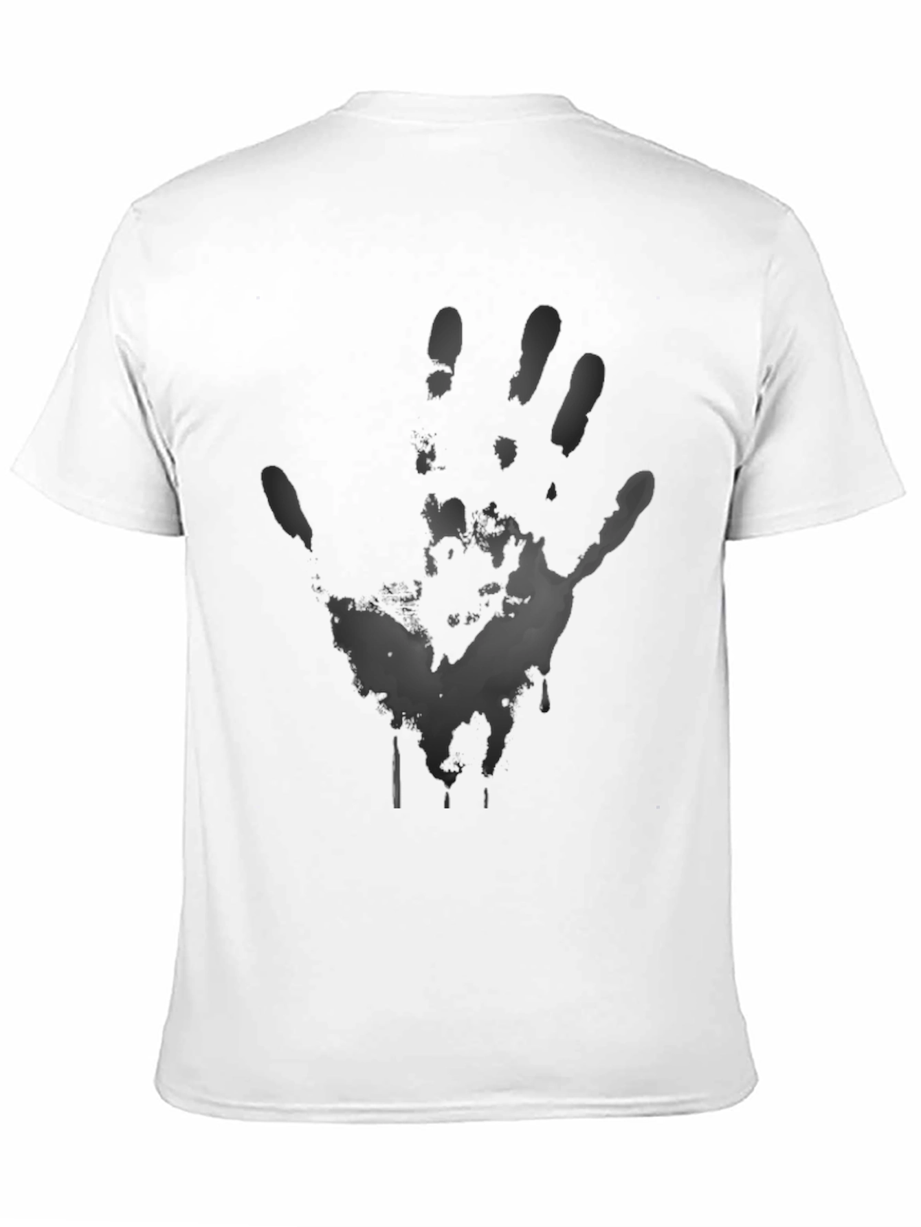 Mens Black Handprint Graphic T-Shirt
