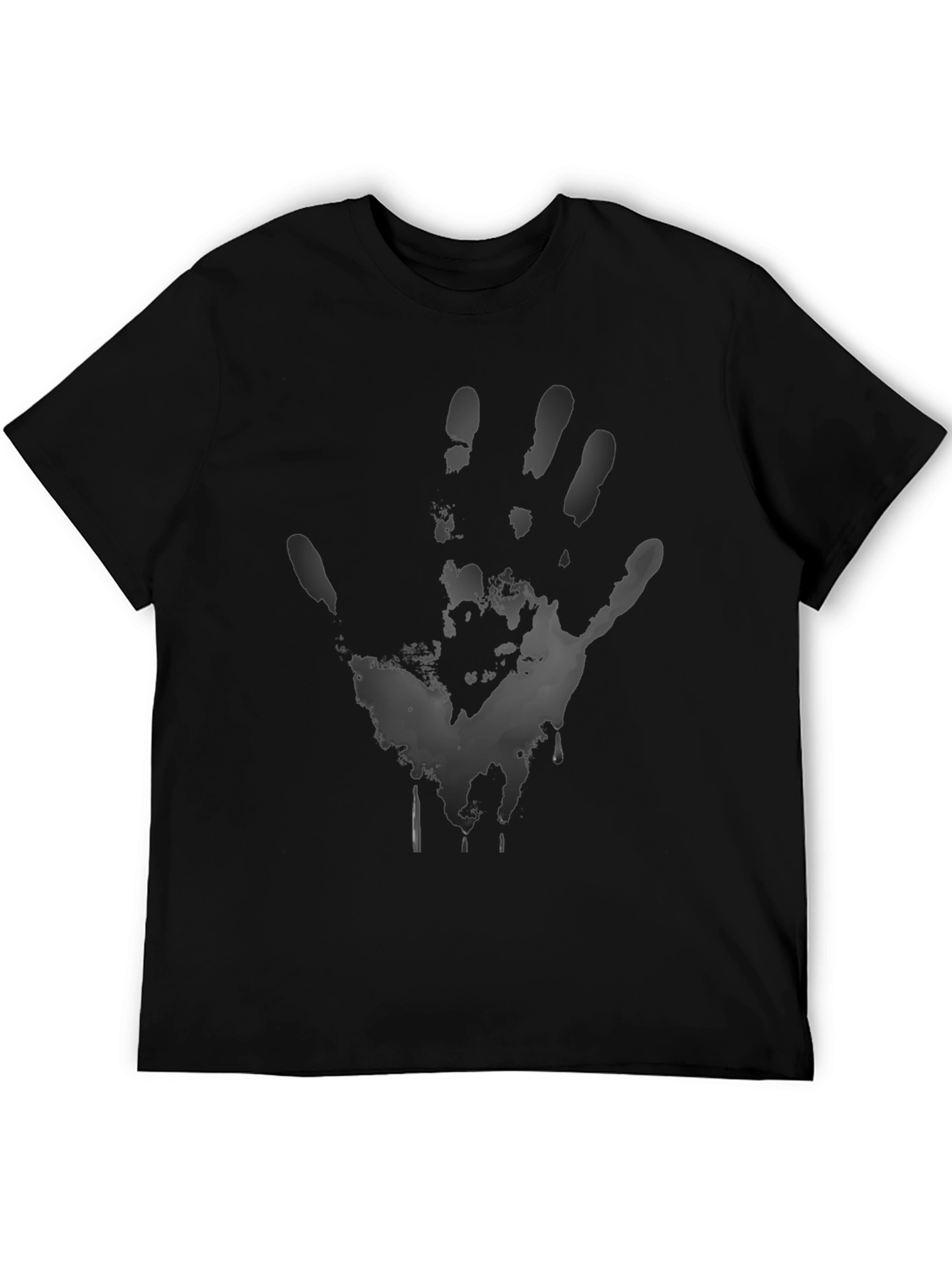 Mens Black Handprint Graphic T-Shirt