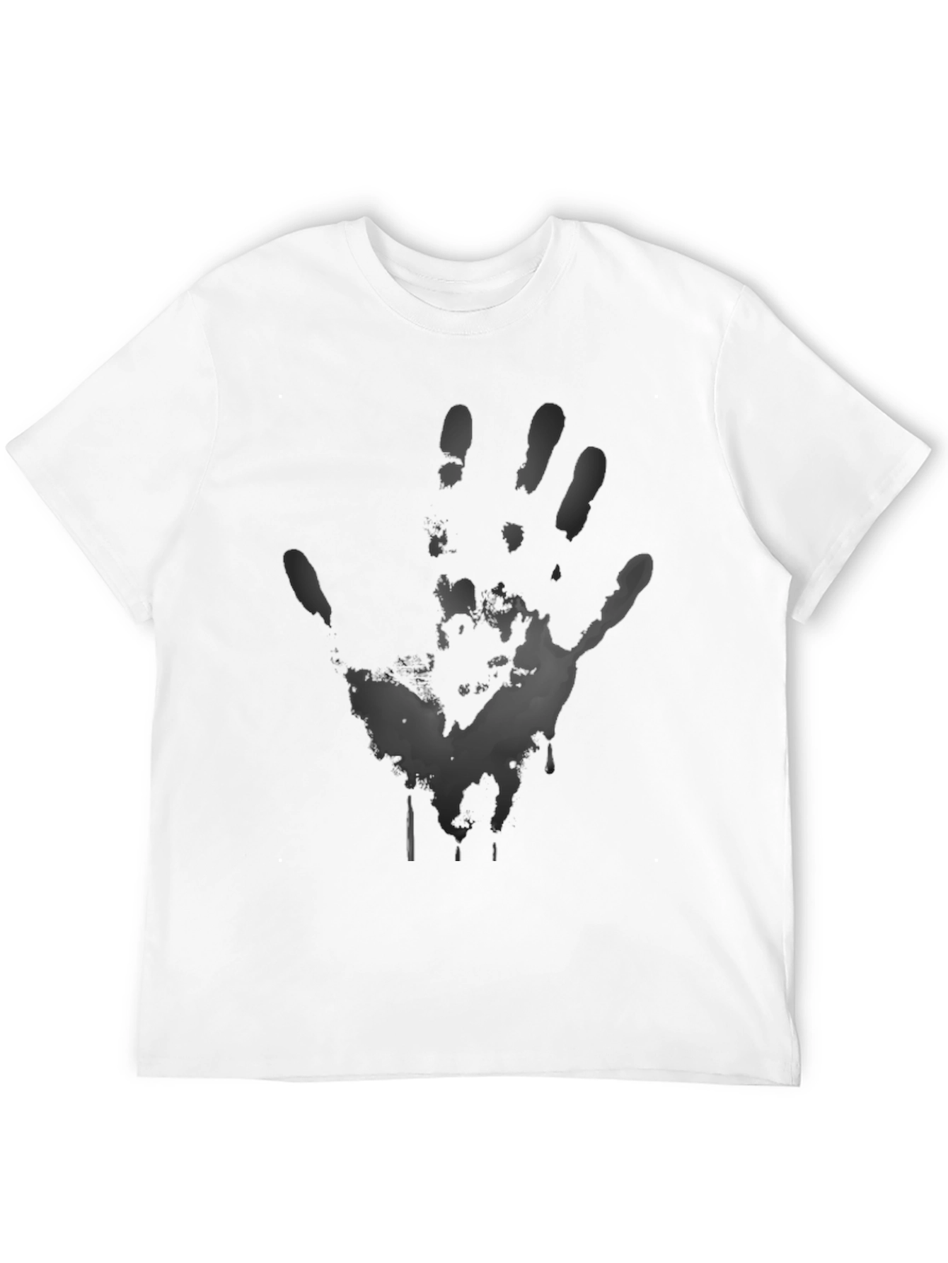 Mens Black Handprint Graphic T-Shirt