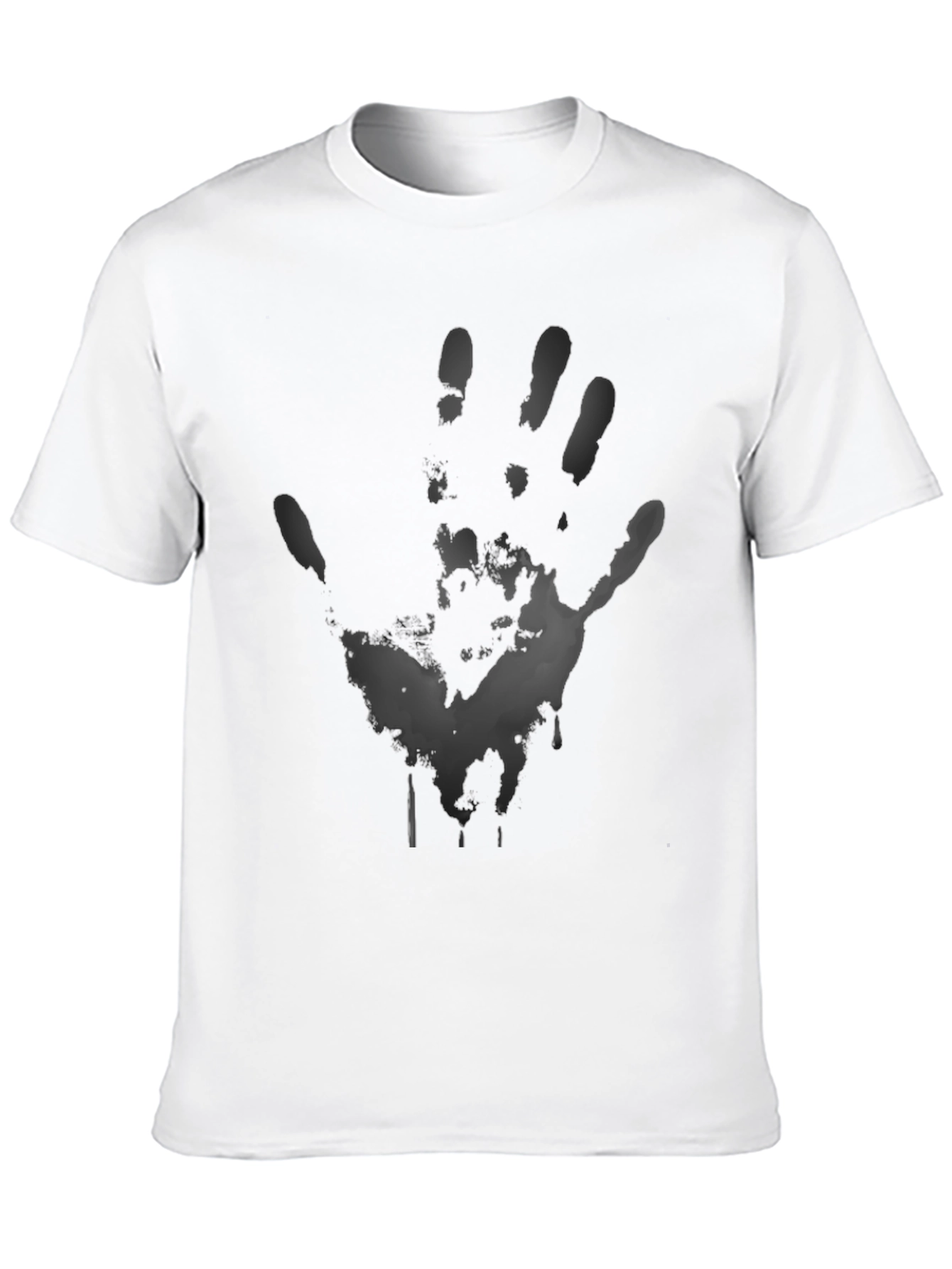 Mens Black Handprint Graphic T-Shirt