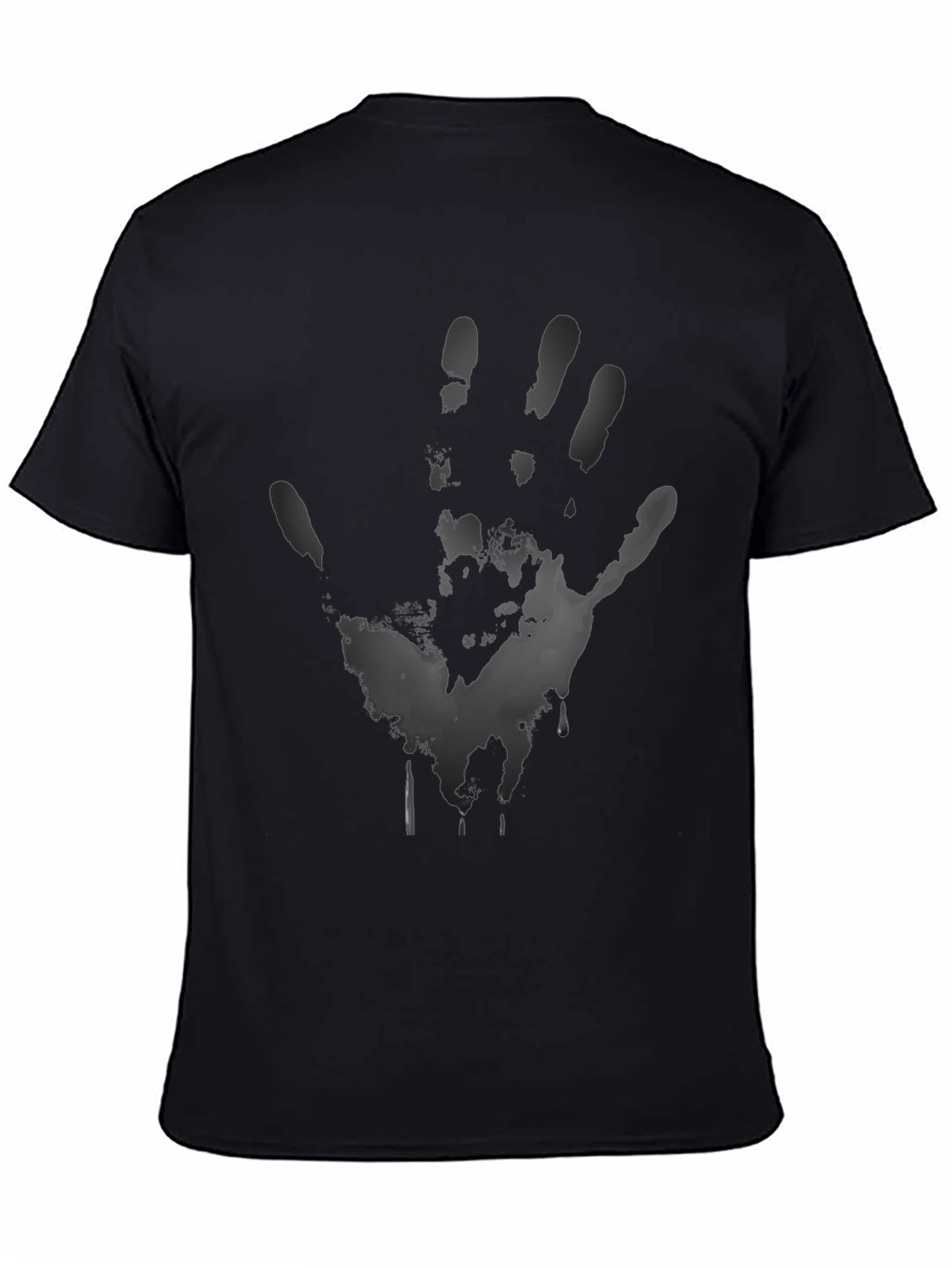 Mens Black Handprint Graphic T-Shirt