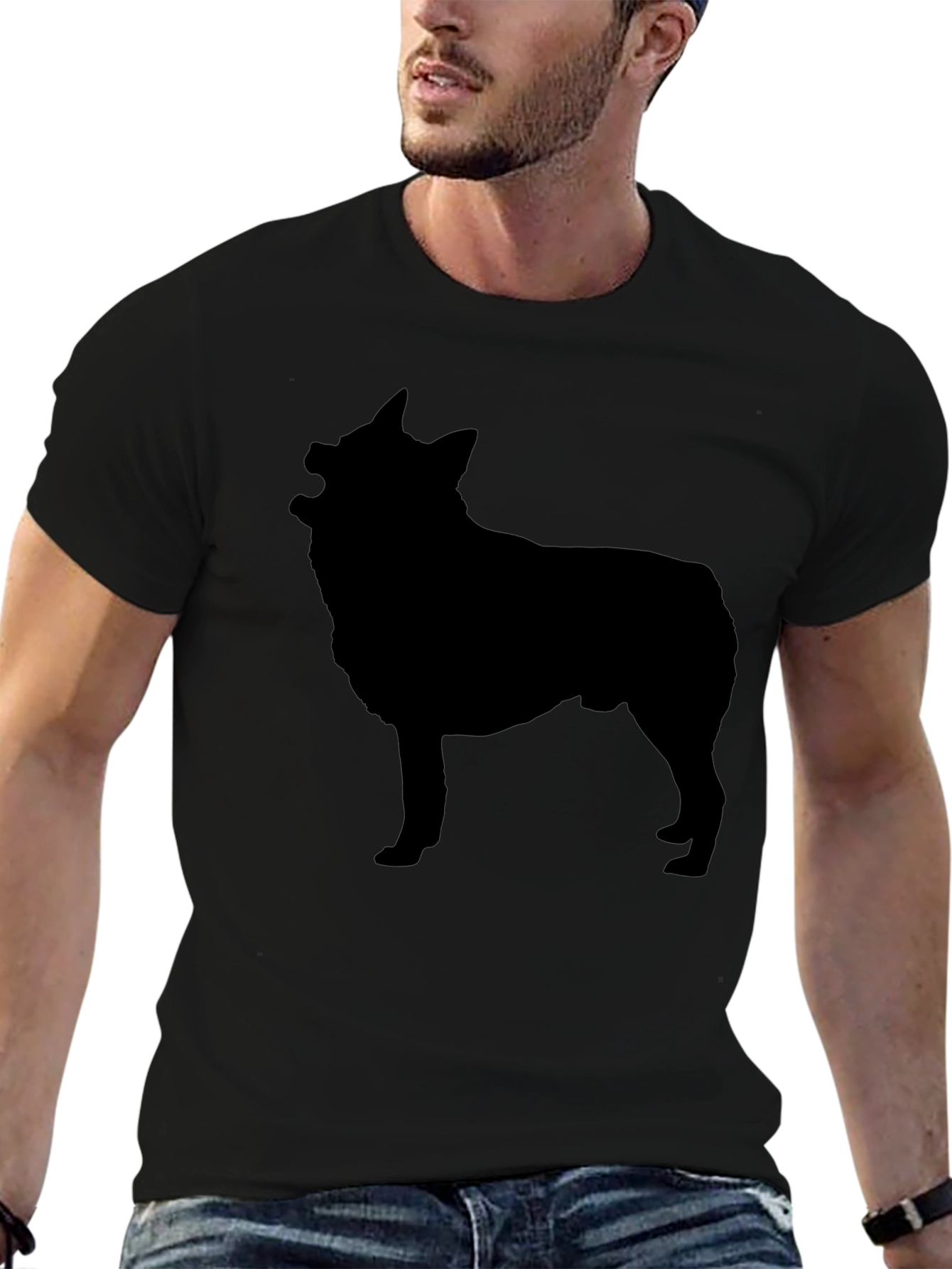 Dog Silhouette Black T-Shirt