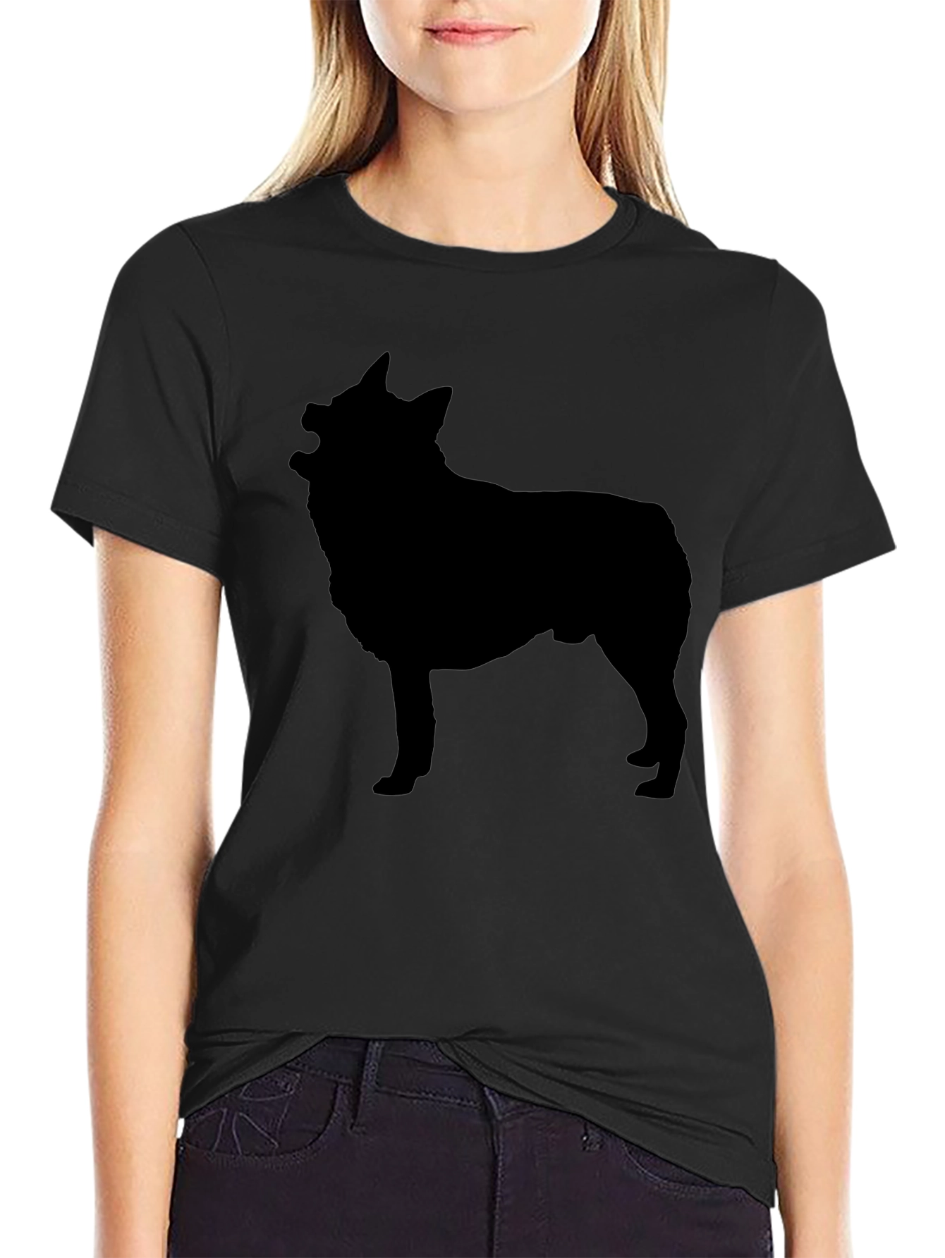 Dog Silhouette Black T-Shirt
