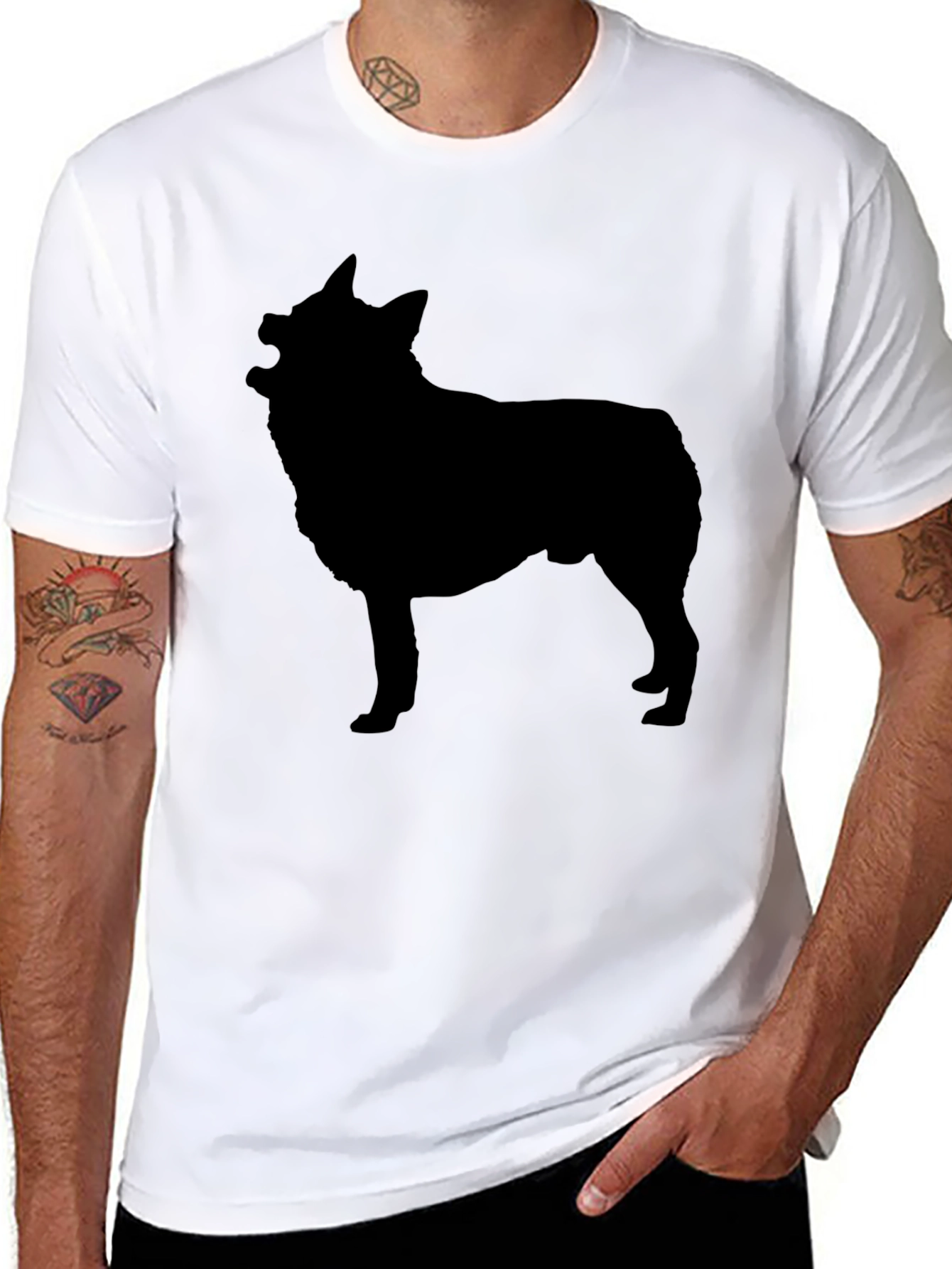 Dog Silhouette Black T-Shirt