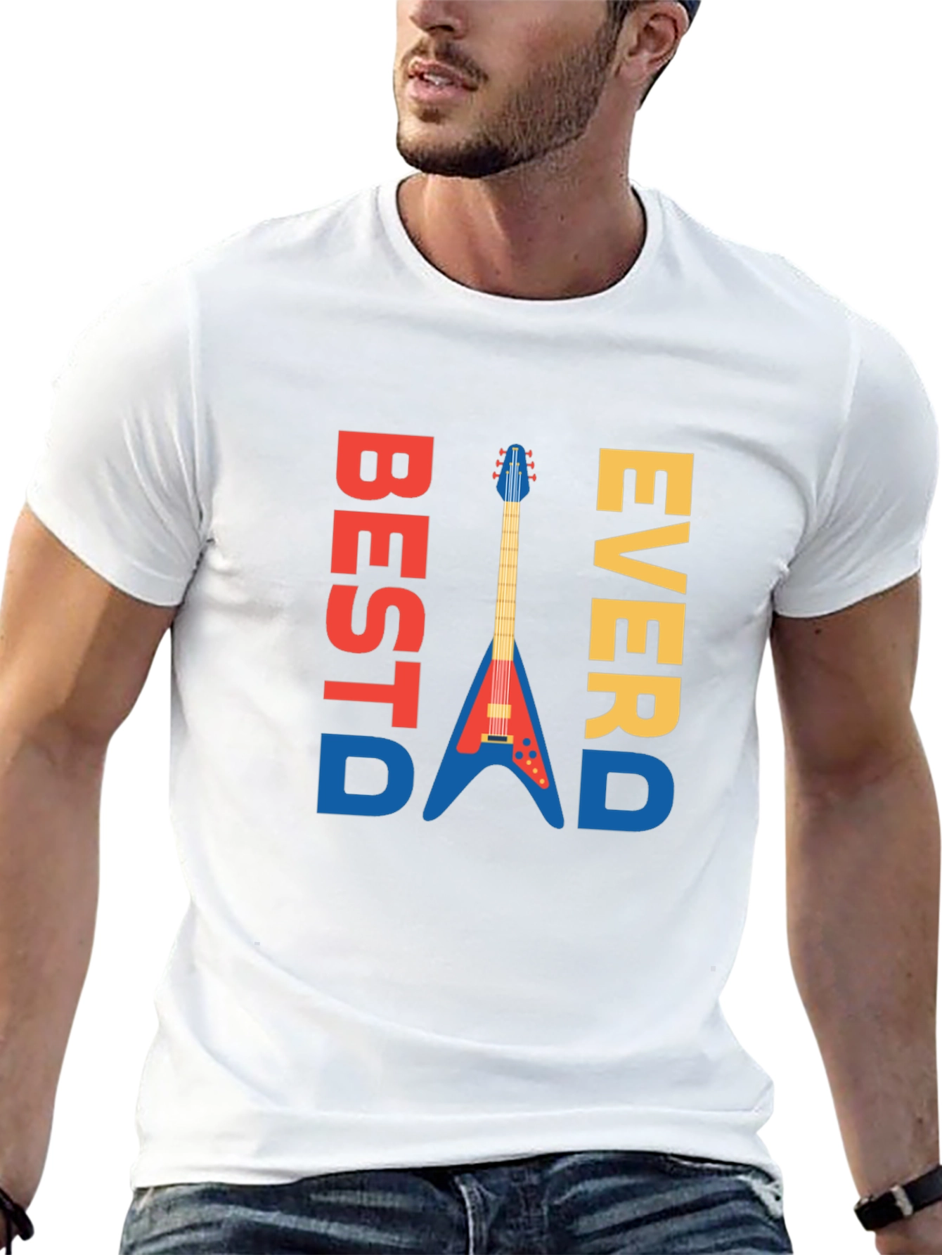 Best Dad Ever Guitar Graphic Tee - Mens