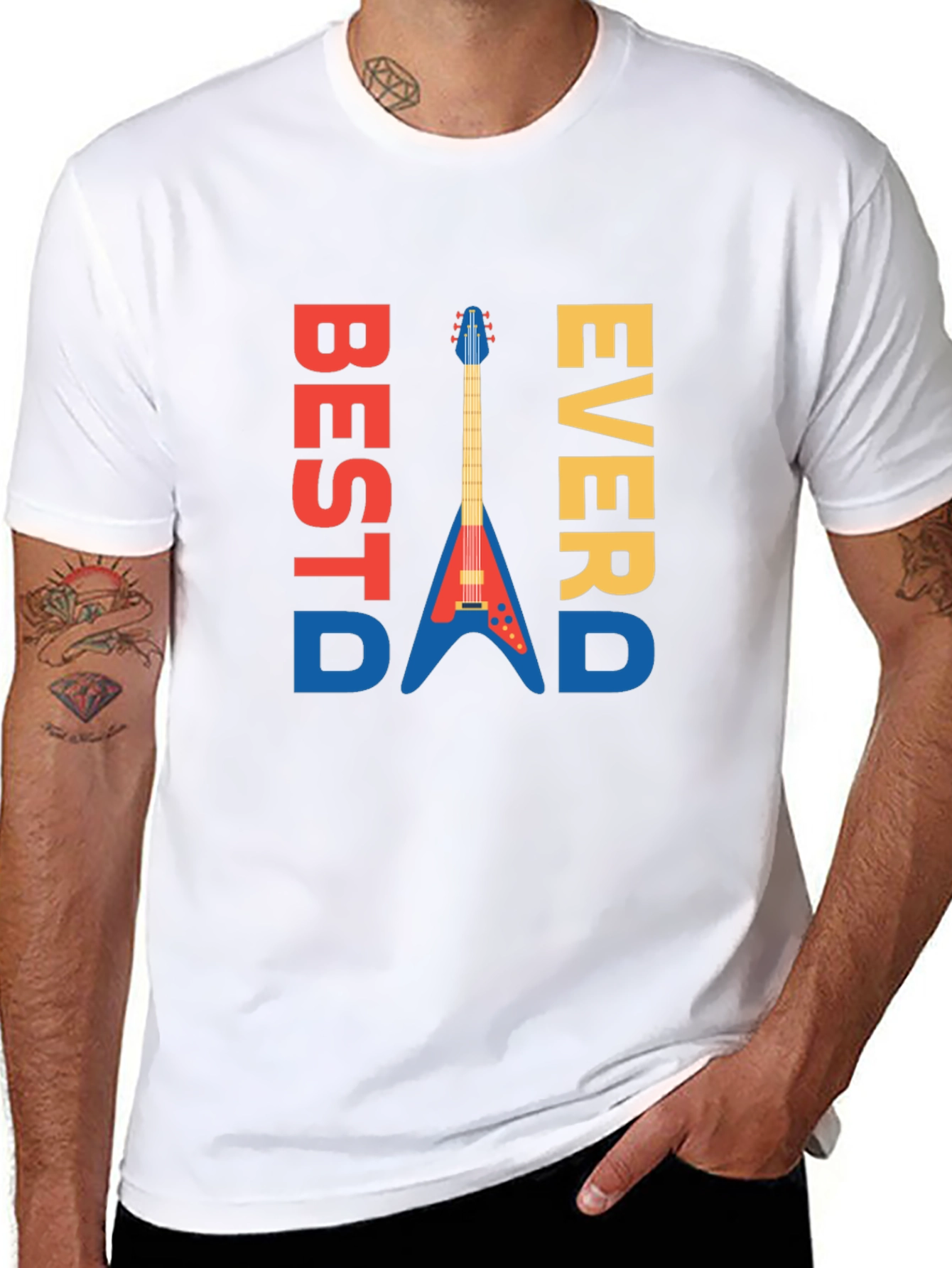 Best Dad Ever Guitar Graphic Tee - Mens